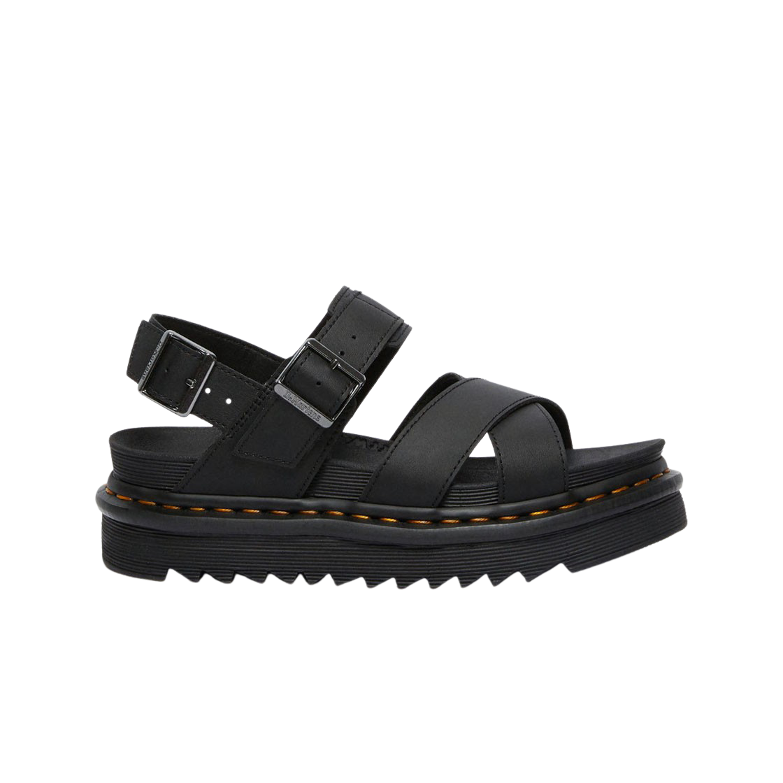 (W) Dr. Martens Voss II Hydro Leather Strap Sandal Black 상세 이미지 1