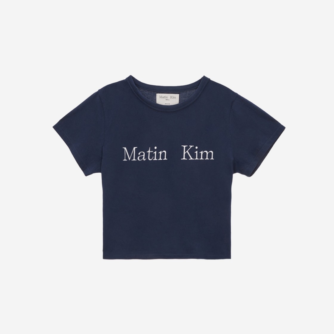 (W) Matin Kim Logo Crop Top Navy 상세 이미지 1