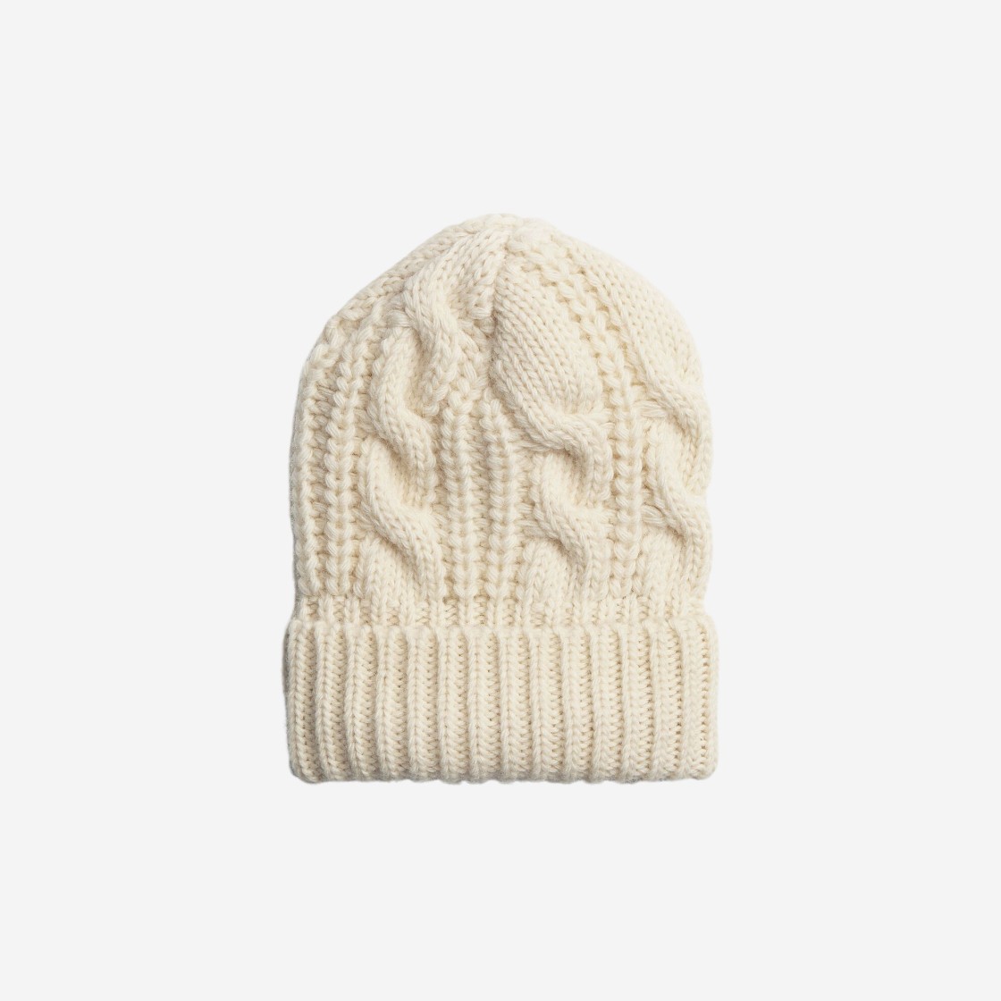 (W) Bottega Veneta Wool Cable Knit Beanie Bone 상세 이미지 1