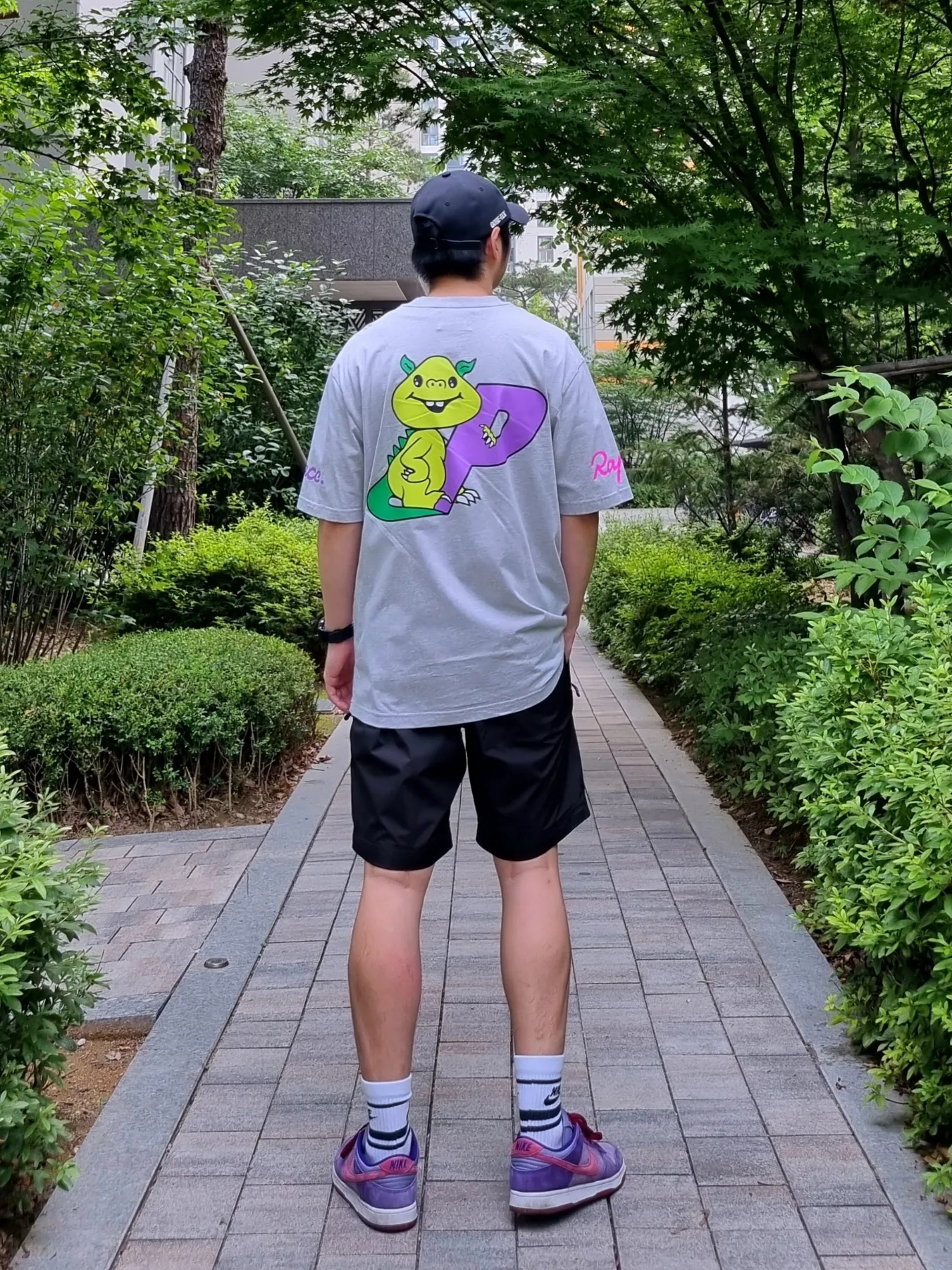 Palace x Rapha EF Education First T-Shirt Grey Marl - 22SS, Nike Dunk Low SP Plum 2020 착용 스타일