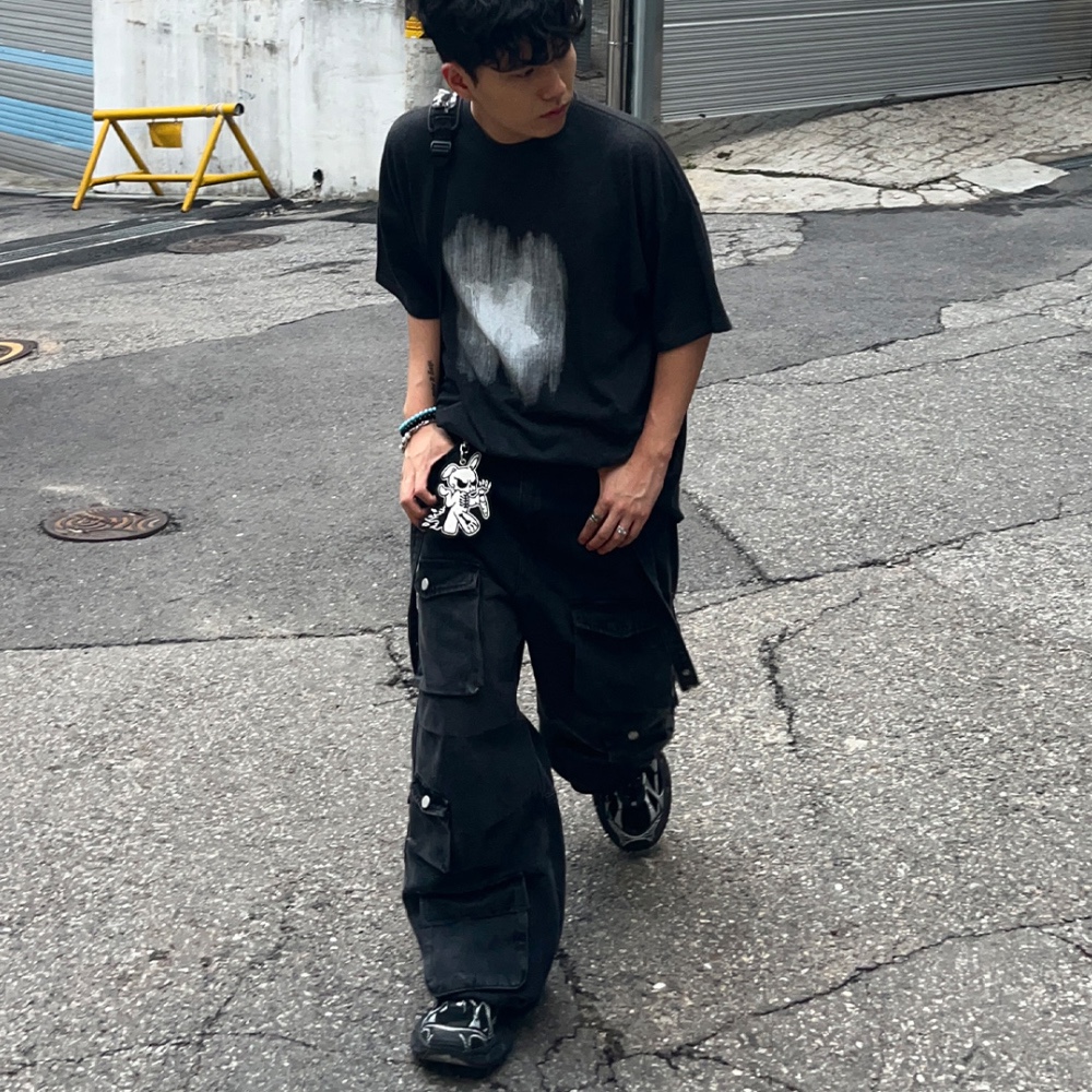 Balenciaga 3XL Sneakers Black White 착용 스타일 - 2