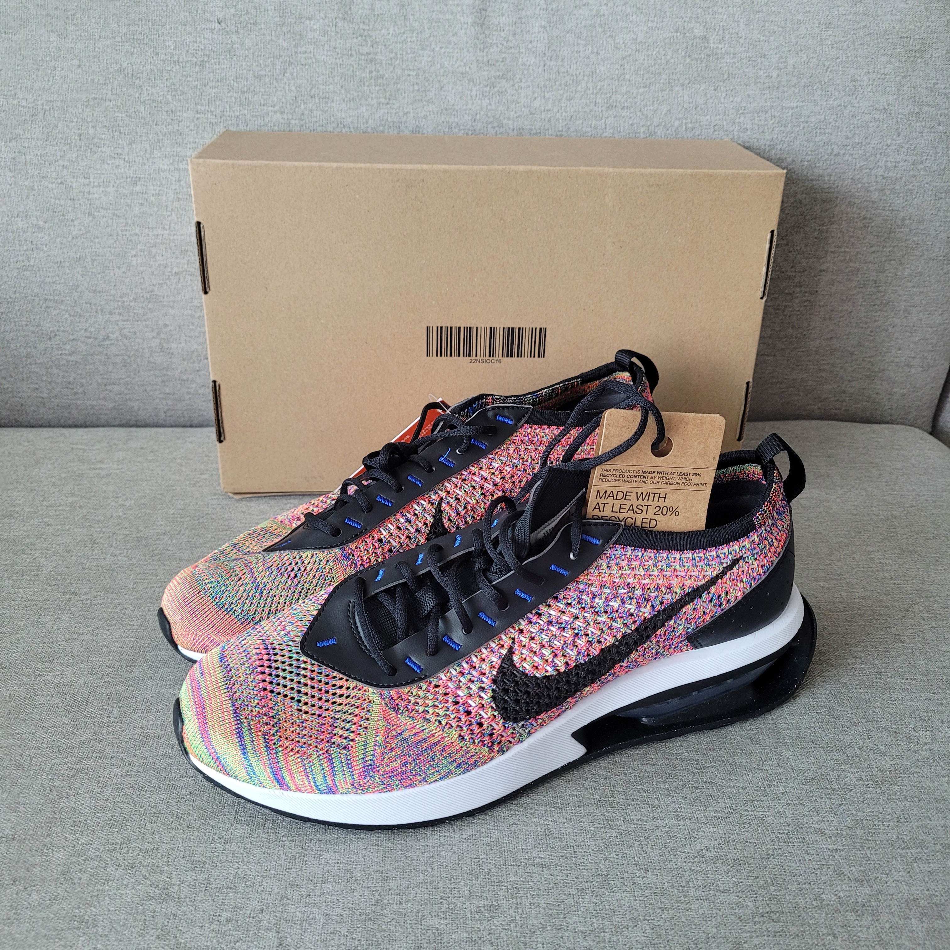 Nike Air Max Flyknit Racer Multi Color Racer Blue 착용 스타일 - 1