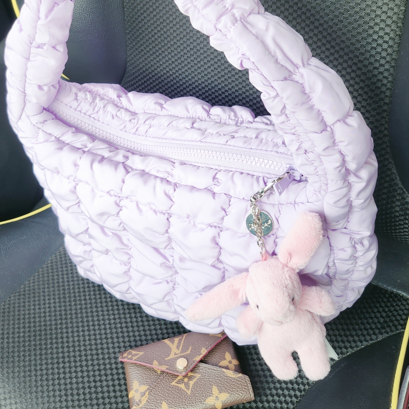 COS Quilted Mini Bag Purple 착용 스타일
