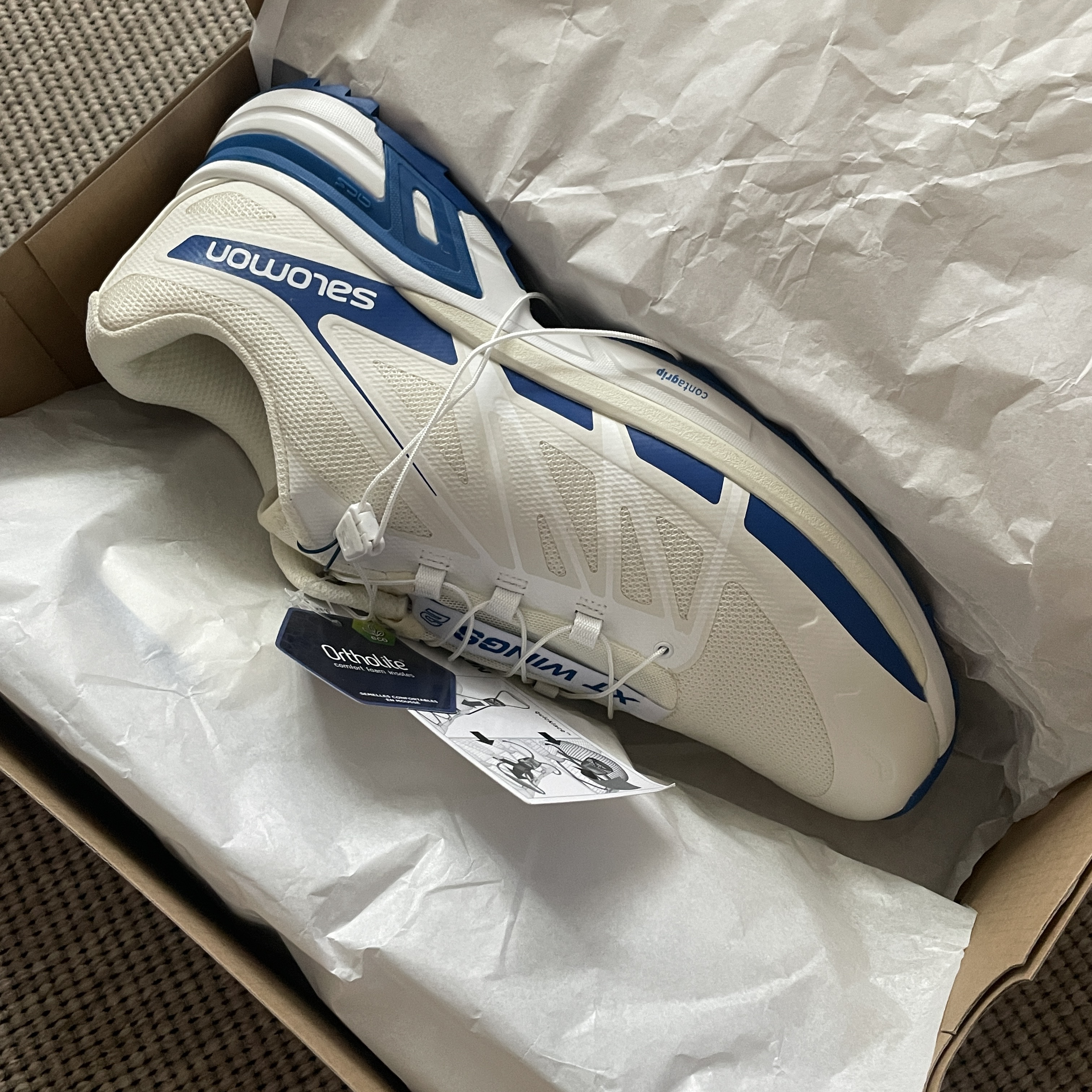 Salomon x JJJJound XT-Wings 2 White Lapis Blue 착용 스타일 - 3