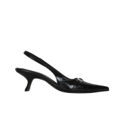(W) Bohemian Seoul 23 Metal Label Sling Back Black