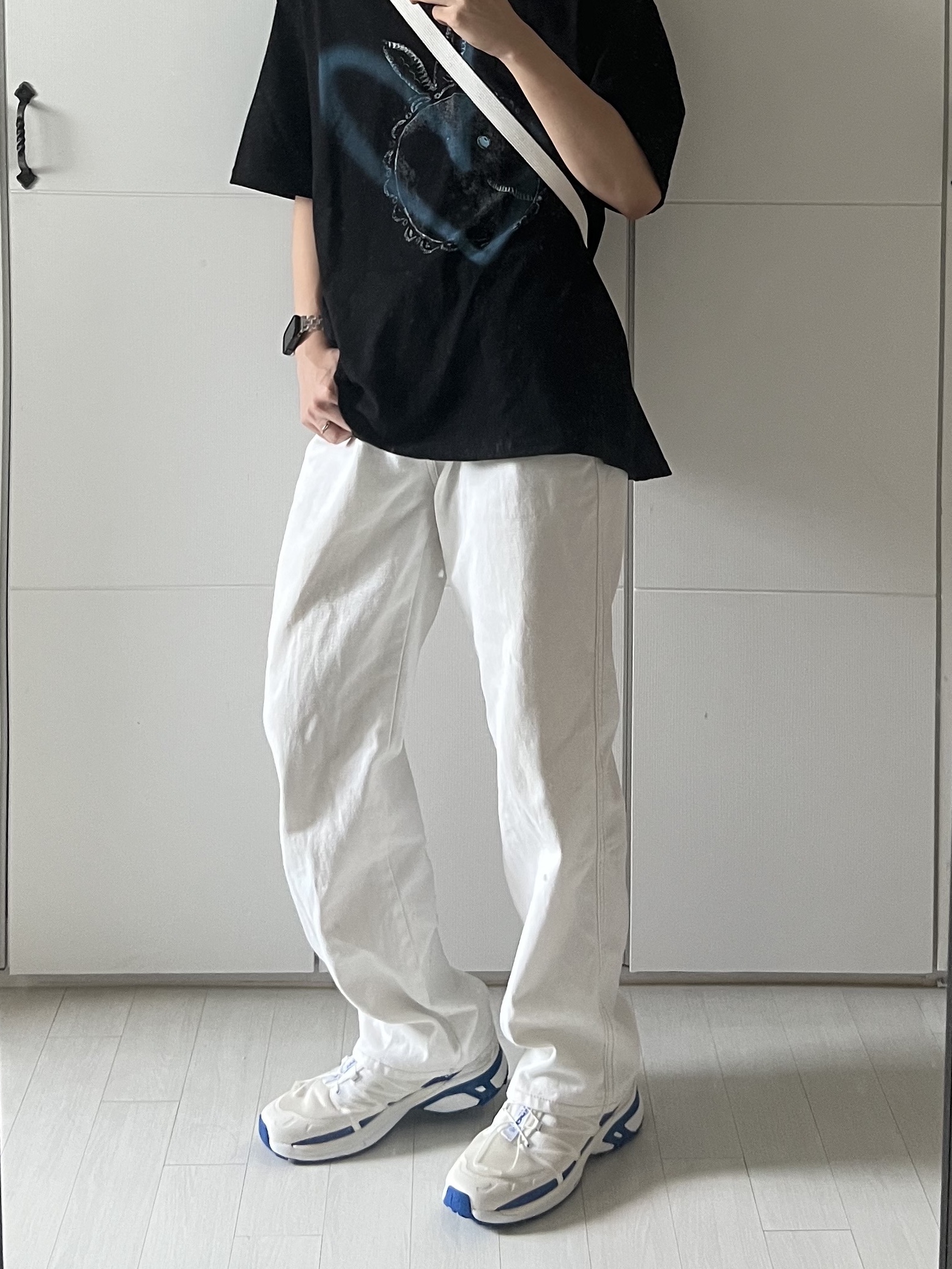Salomon x JJJJound XT-Wings 2 White Lapis Blue 착용 스타일