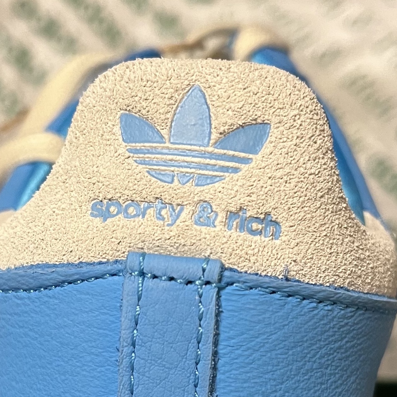 Adidas x Sporty & Rich Samba Blue Rush Cream White 착용 스타일 - 3