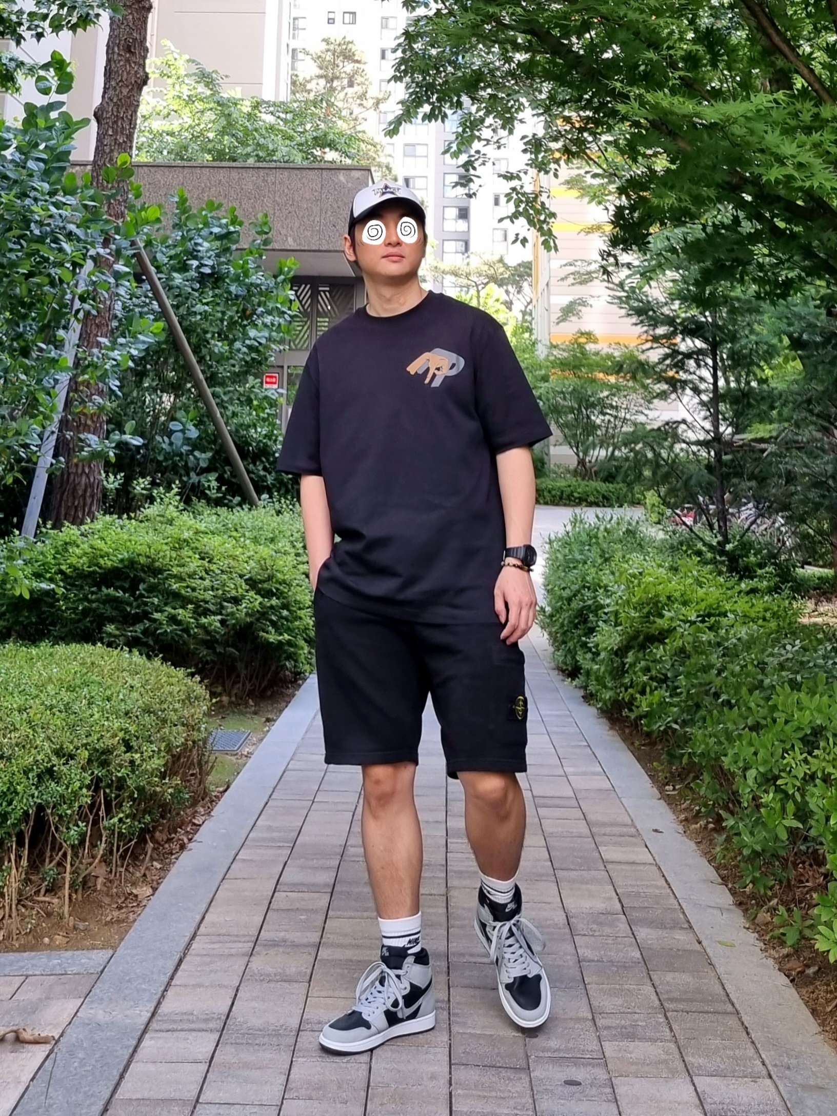 Palace Valley of the Shadows T-Shirt Black - 22SS, Jordan 1 Retro High OG Shadow 2.0 착용 스타일