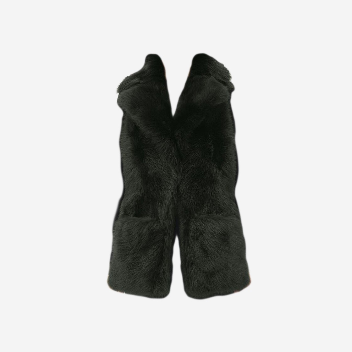 (W) Bottega Veneta Shearling Collar Scarf Dark Green 상세 이미지 1