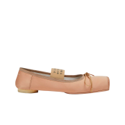 (W) MM6 Maison Margiela Numeric Logo Strap Ballerina Flat Shoes Beige