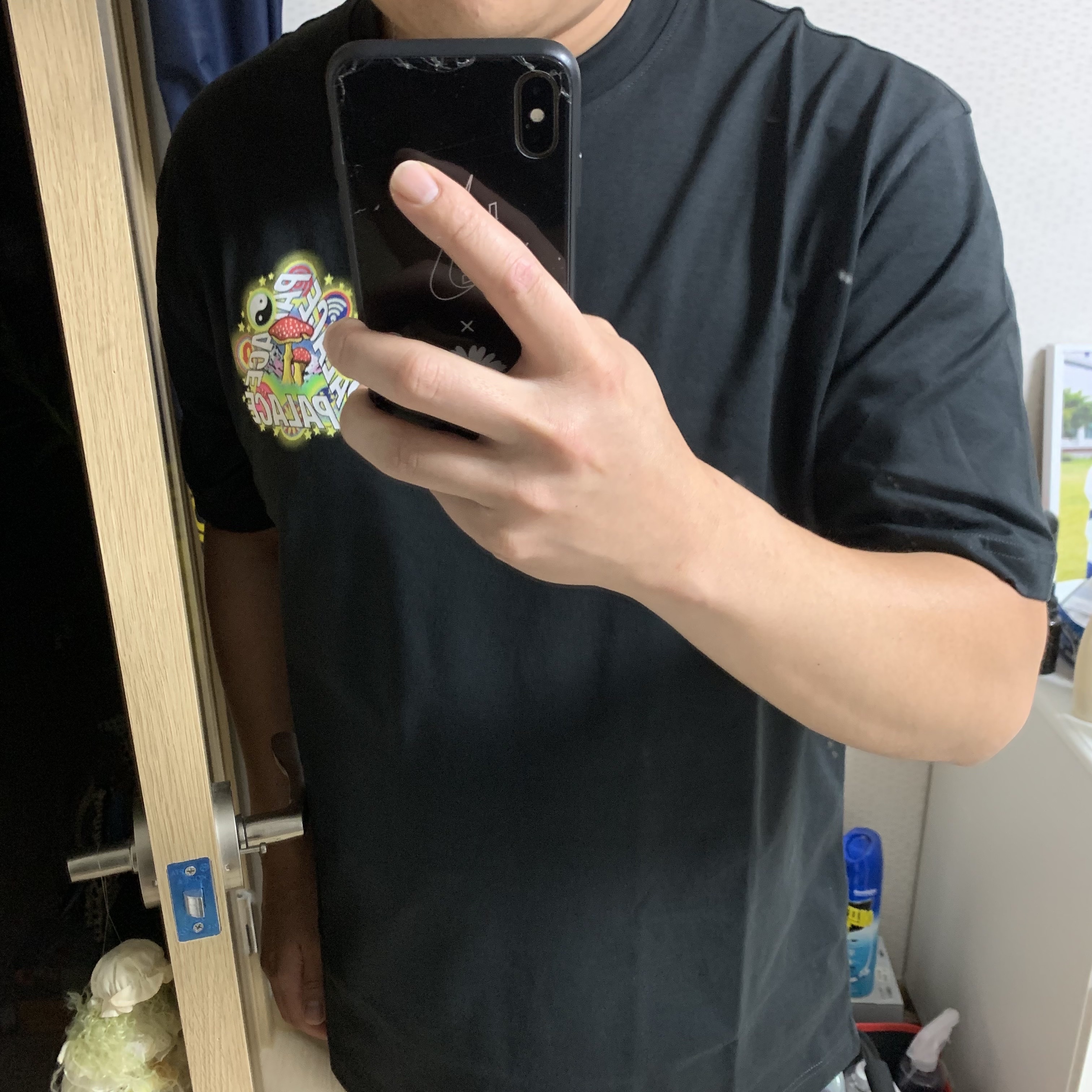 Palace Bun 5G T-Shirt Black - 22FW 착용 스타일 - 1