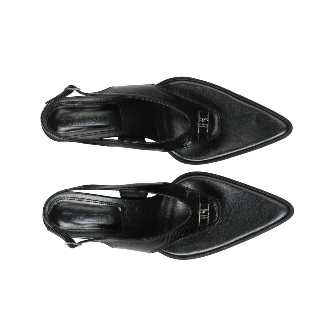 (W) 보헤미안 서울 플립 플랍 레더 힐 블랙((W) Bohemian Seoul Flip Flop Leather Heel Black) - 2