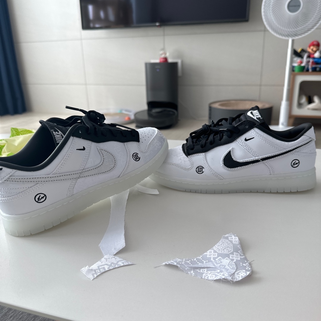 Nike x Clot x Fragment Dunk Low Black and White 착용 스타일