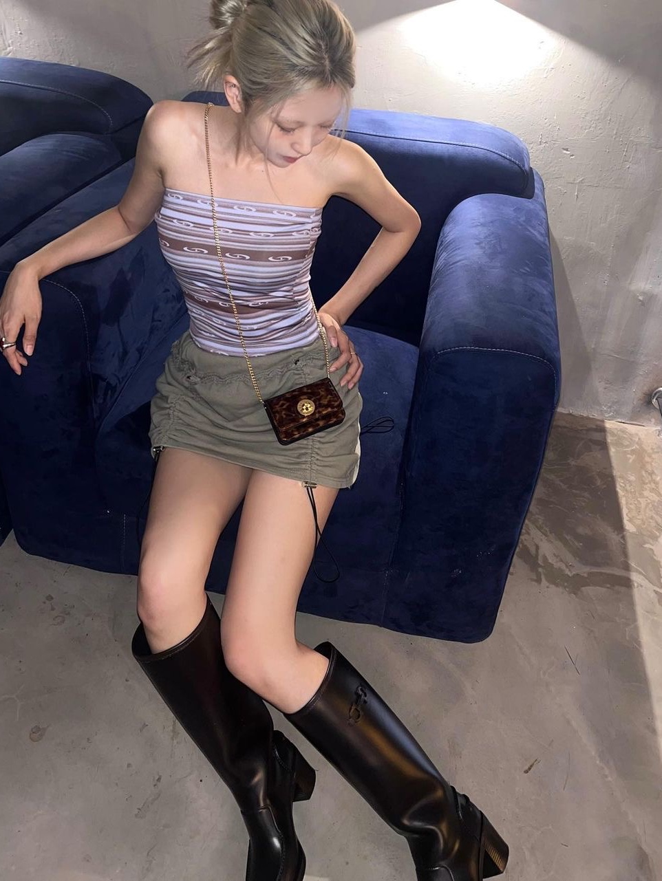 Pepper Pepper Women Hubble Tube Top Purple, Pepper Pepper Women Hubble Tube Top Dark Green 착용 스타일 - 1