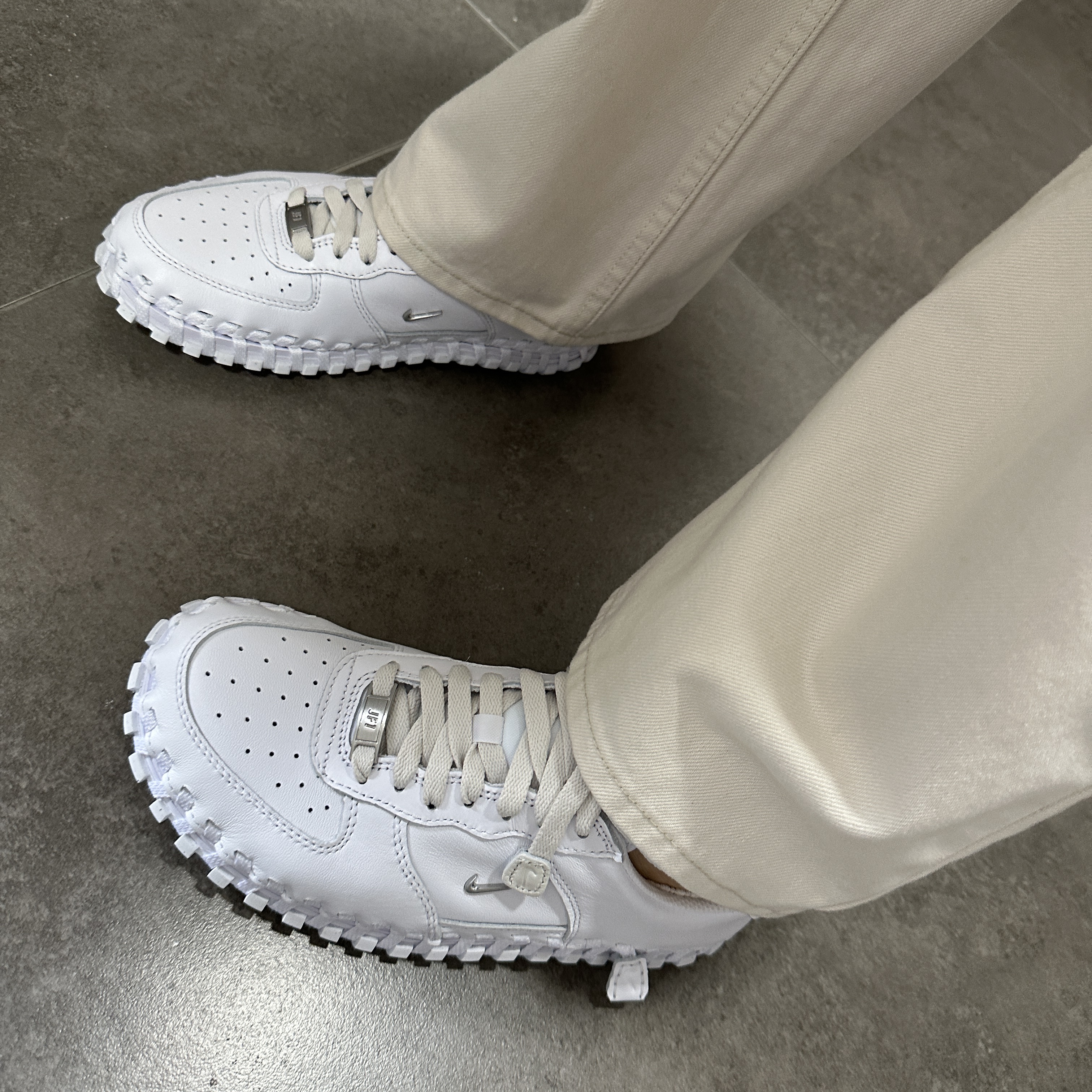Nike x Jacquemus J Force 1 Low LX SP White 착용 스타일