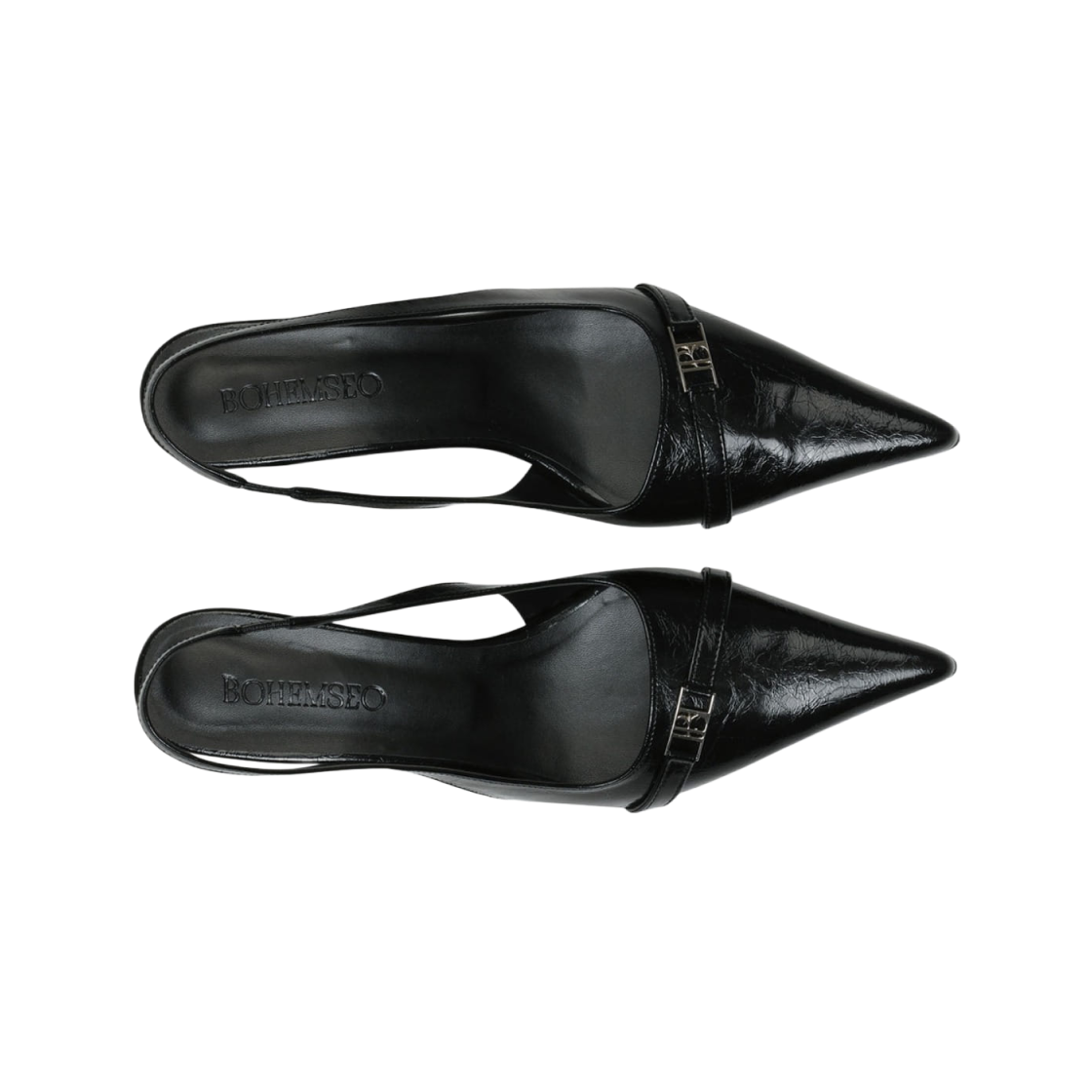 (W) 보헤미안 서울 23 메탈 라벨 슬링백 블랙((W) Bohemian Seoul 23 Metal Label Sling Back Black) - 2