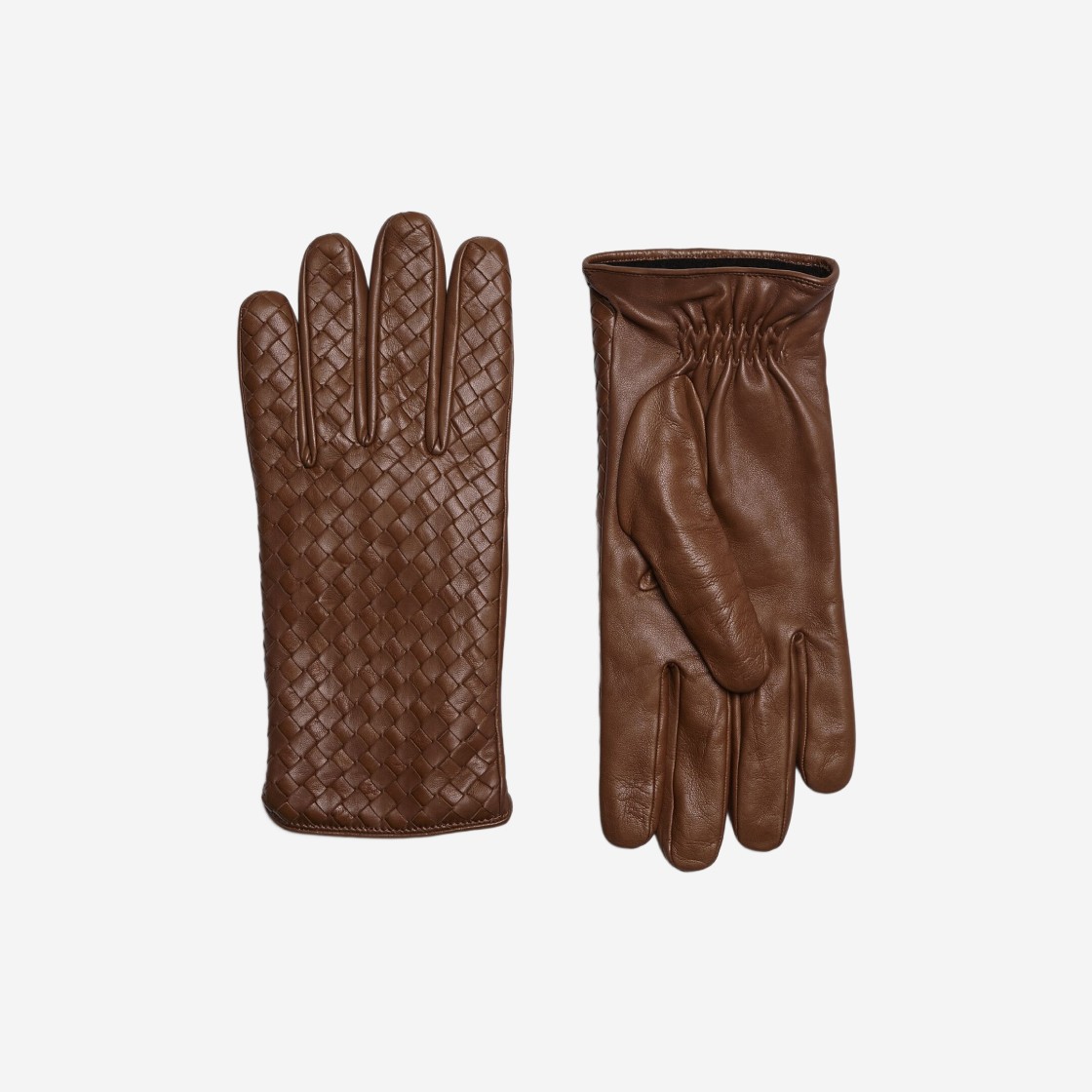 Bottega Veneta Intrecciato Leather Gloves Cognac 상세 이미지 1