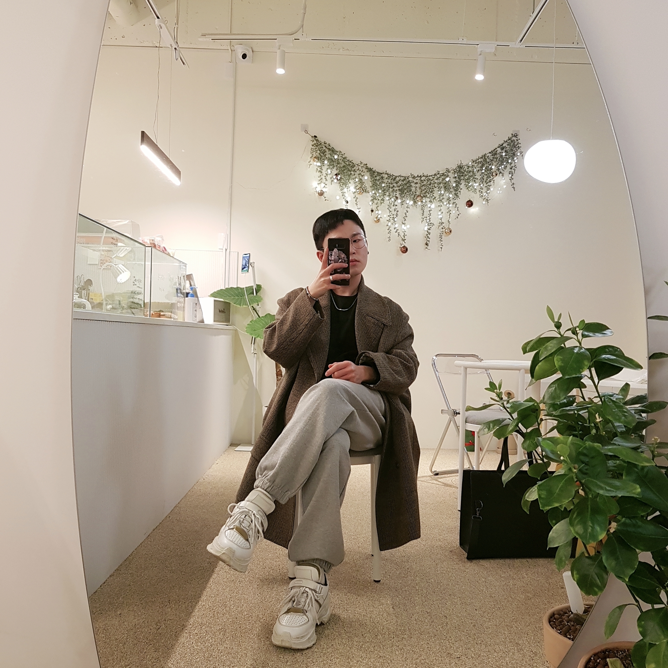 Maison Margiela Low-top Retro Fit Sneakers White 착용 스타일