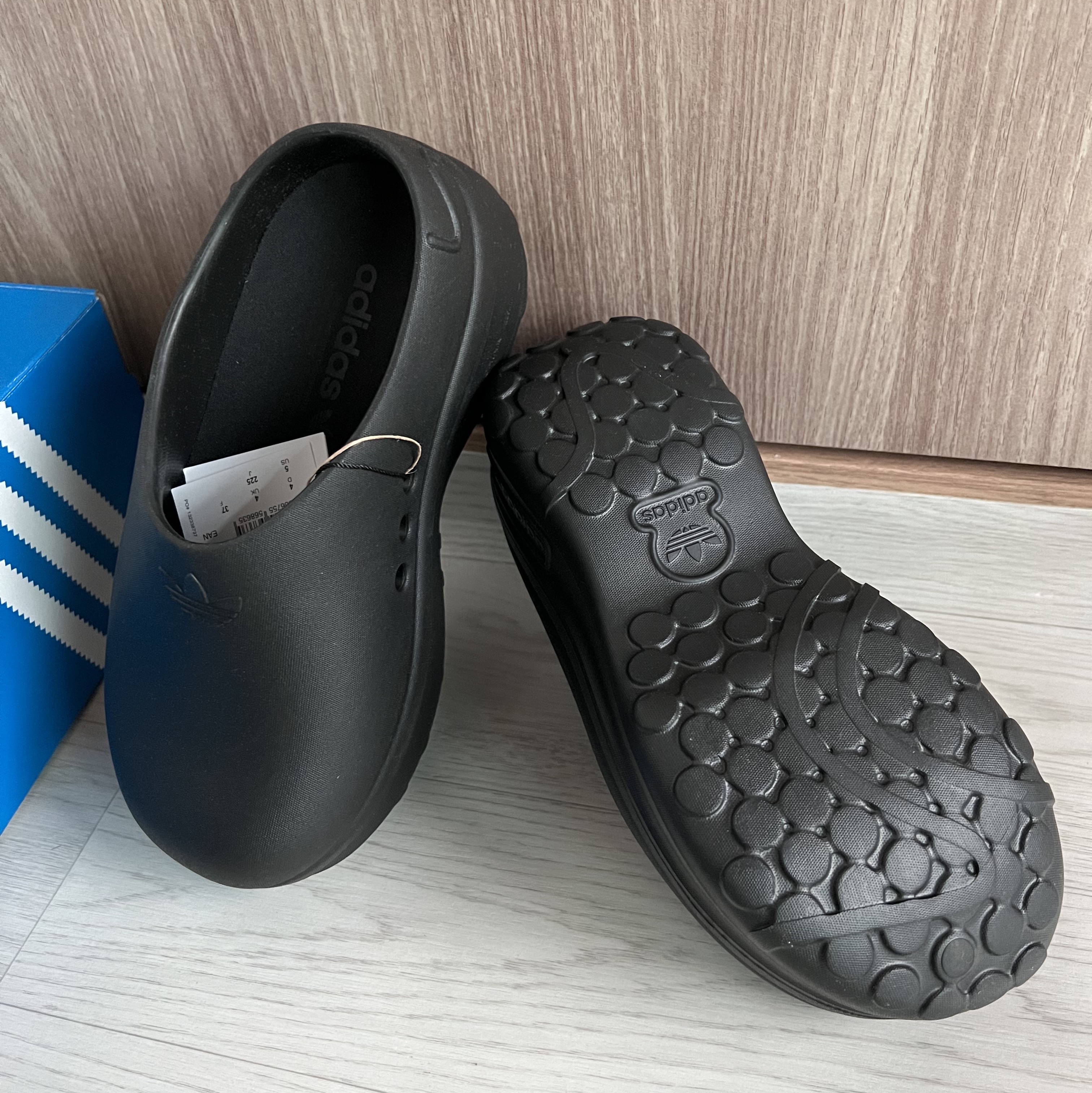 (W) Adidas Adifom Stan Smith Mule Core Black 착용 스타일 - 1