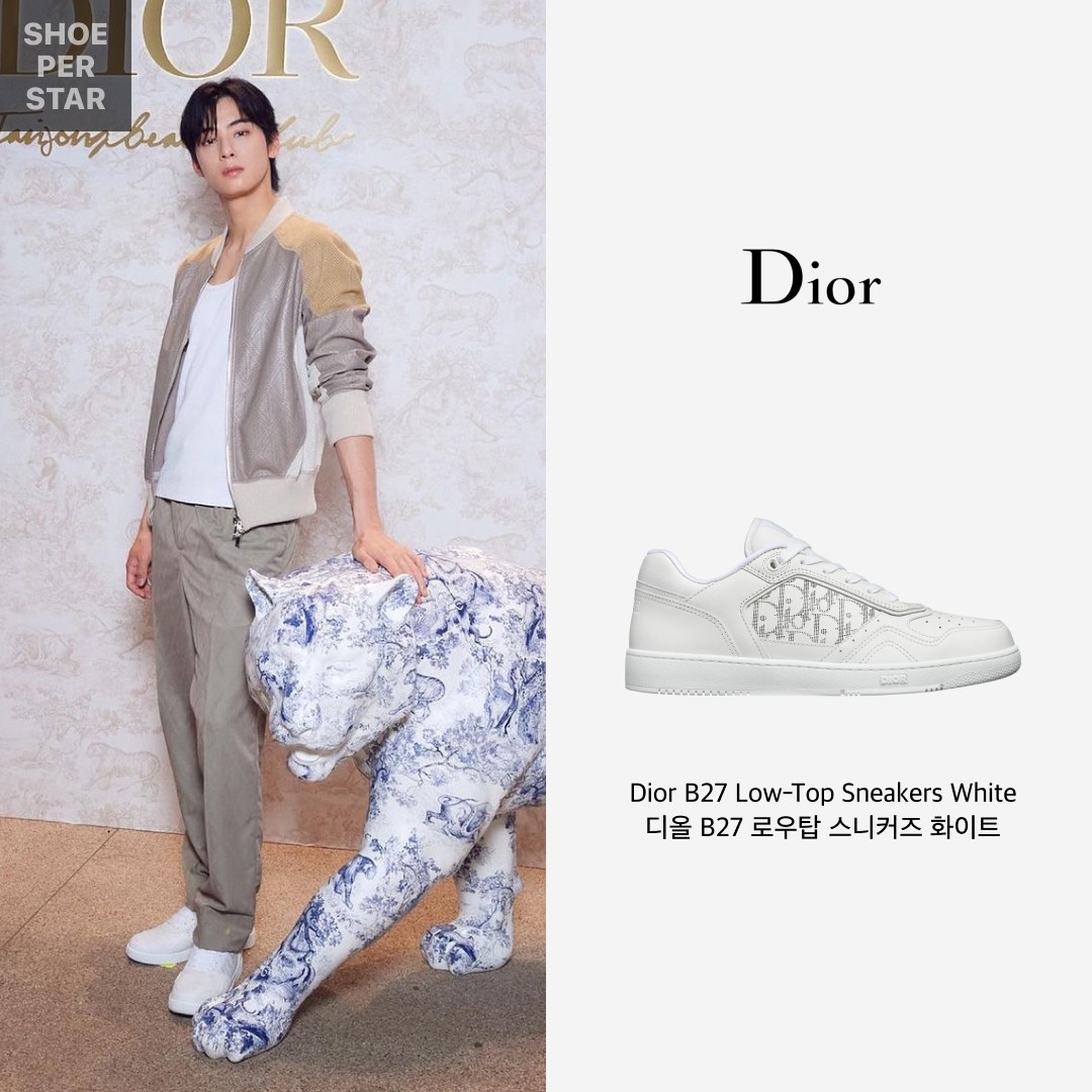 Dior B27 Low-Top Sneakers White 착용 스타일 - 1