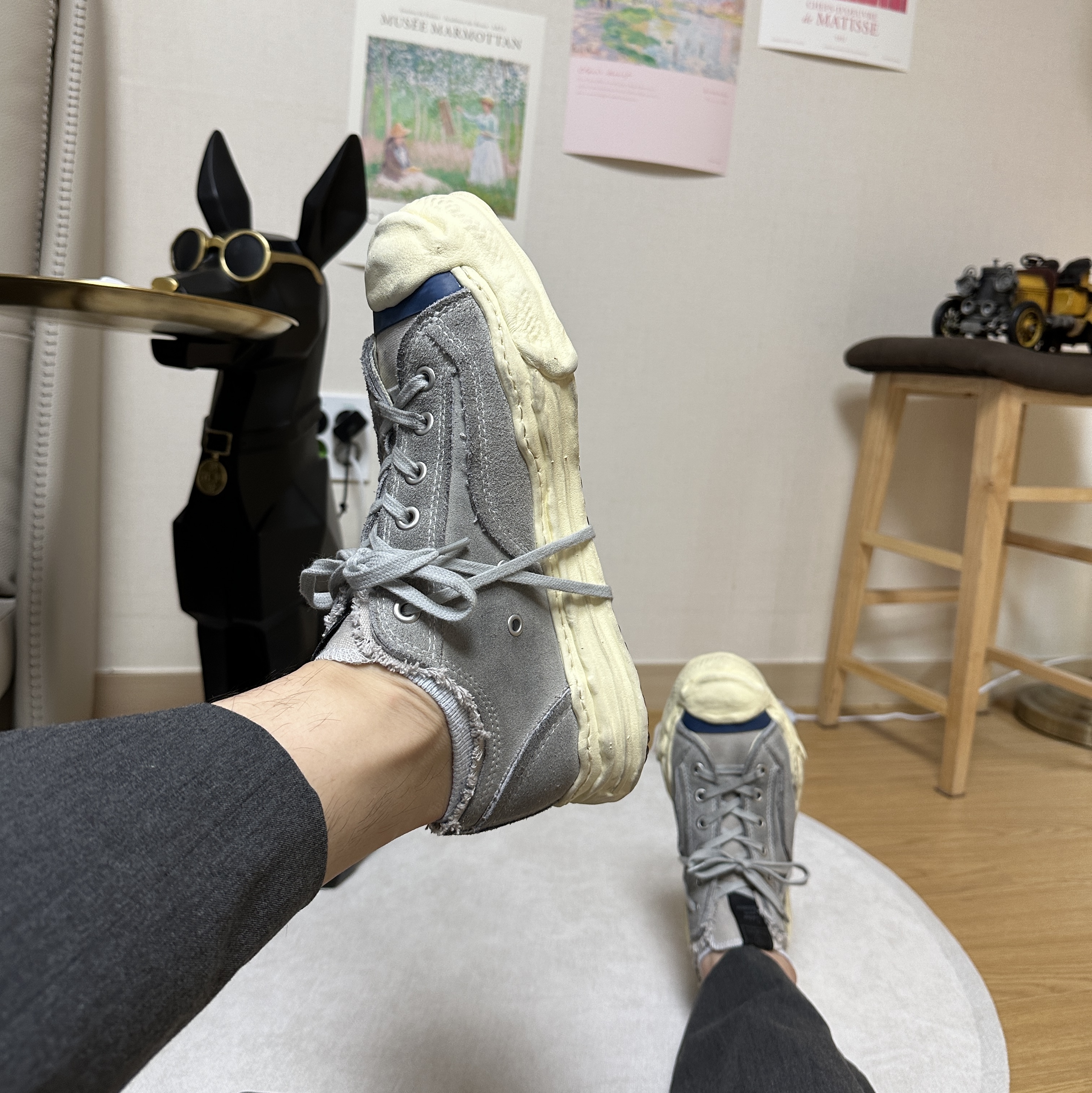 Maison Mihara Yasuhiro x Bed J.W. Ford Hank OG Sole Low-top Sneakers Gray 착용 스타일 - 2