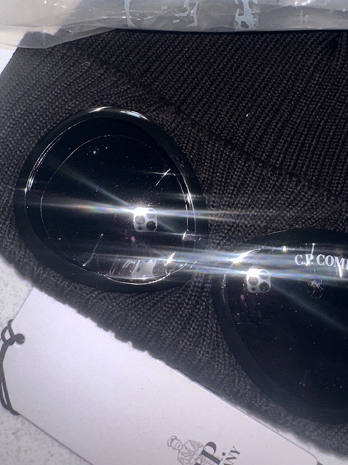 C.P. Company Cotton Goggle Beanie Black - 23SS 착용 스타일