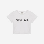 (W) Matin Kim Logo Crop Top White