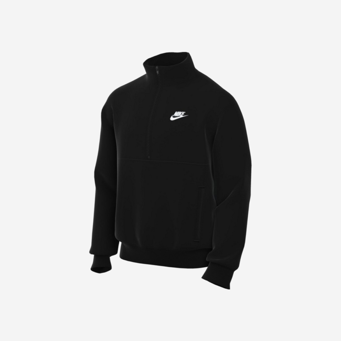 Nike NSW Club Brushed-Back Half Zip Pullover Black - US/EU 상세 이미지 1