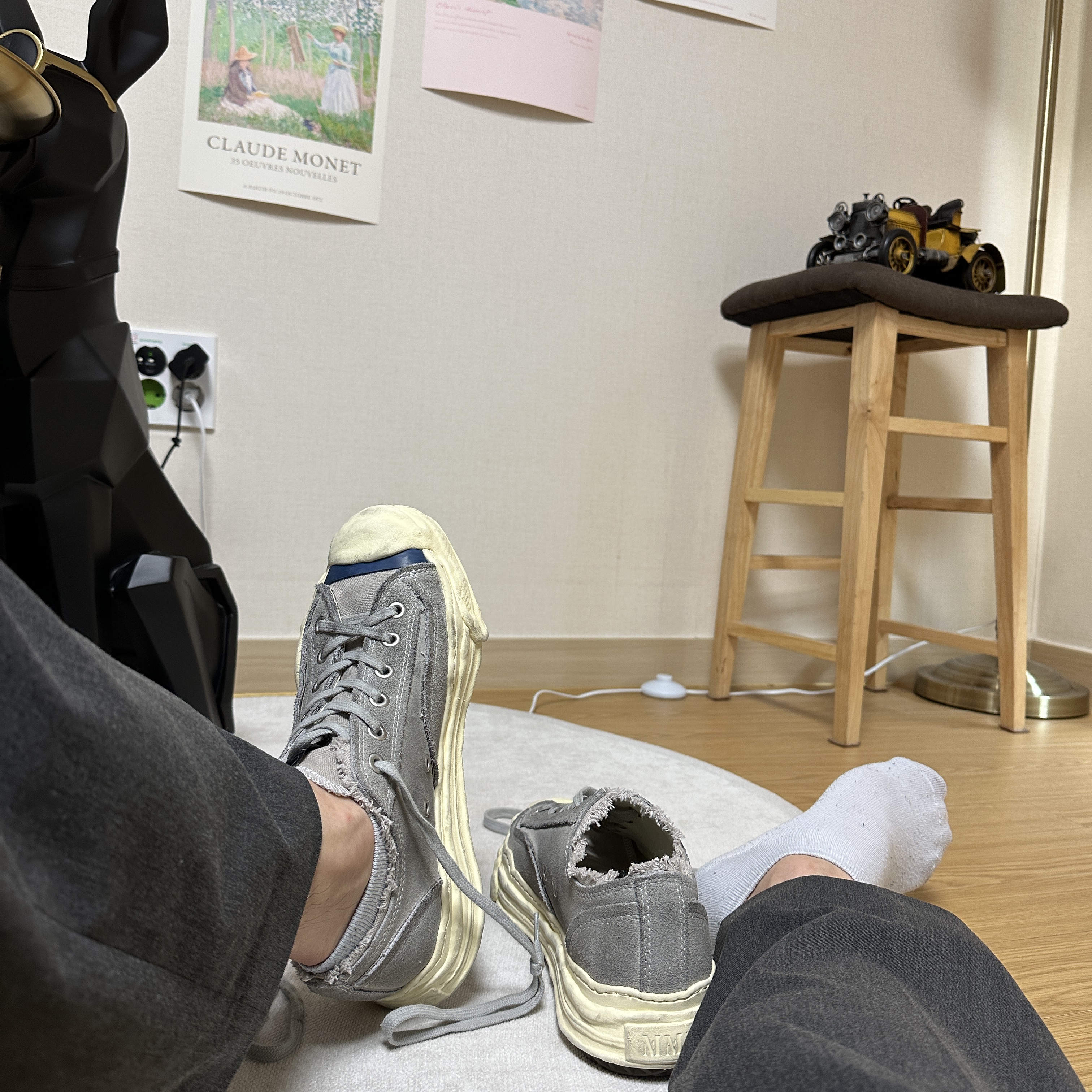 Maison Mihara Yasuhiro x Bed J.W. Ford Hank OG Sole Low-top Sneakers Gray 착용 스타일 - 1