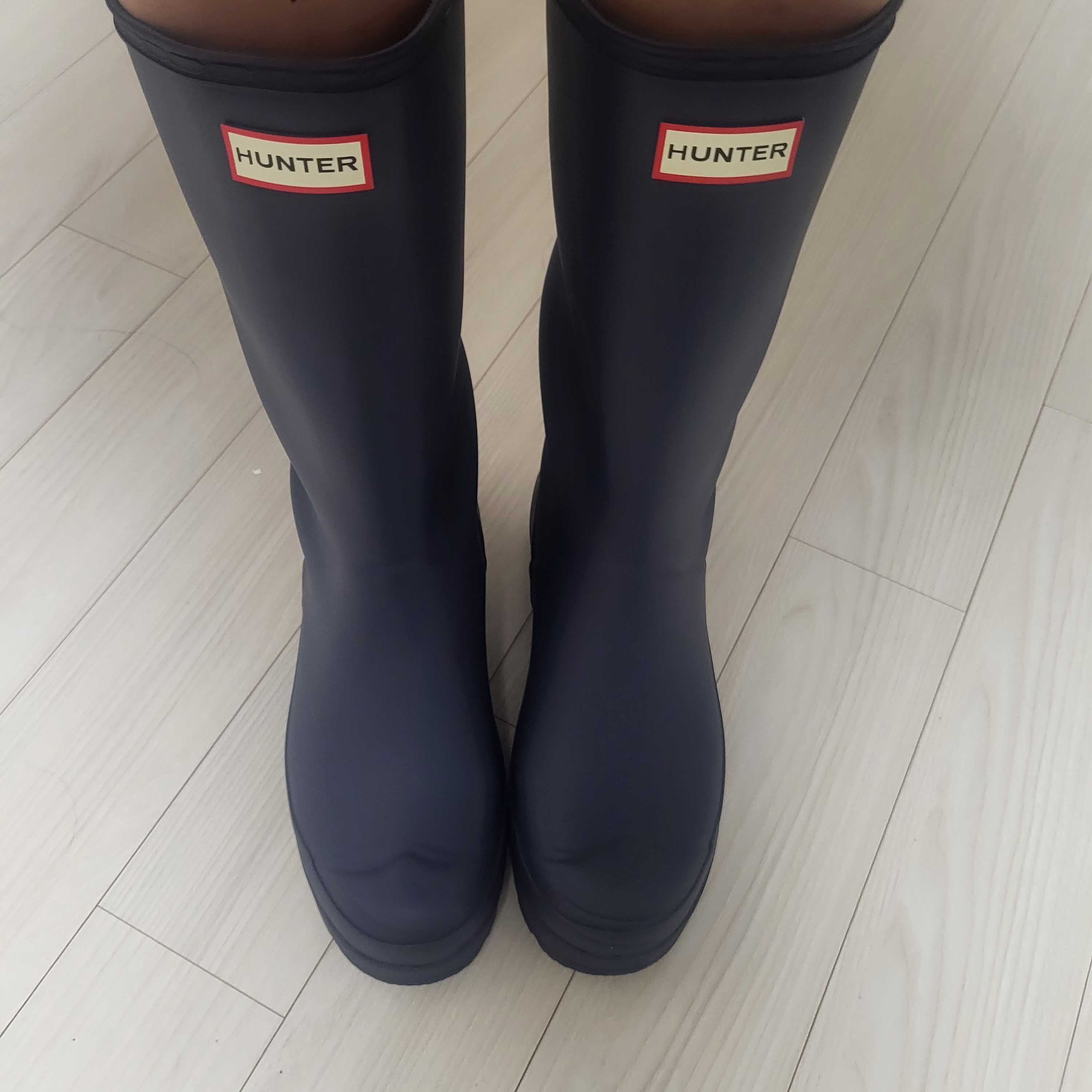 (W) Hunter Play Tall Wellington Boots Valtameri Blue 착용 스타일 - 4