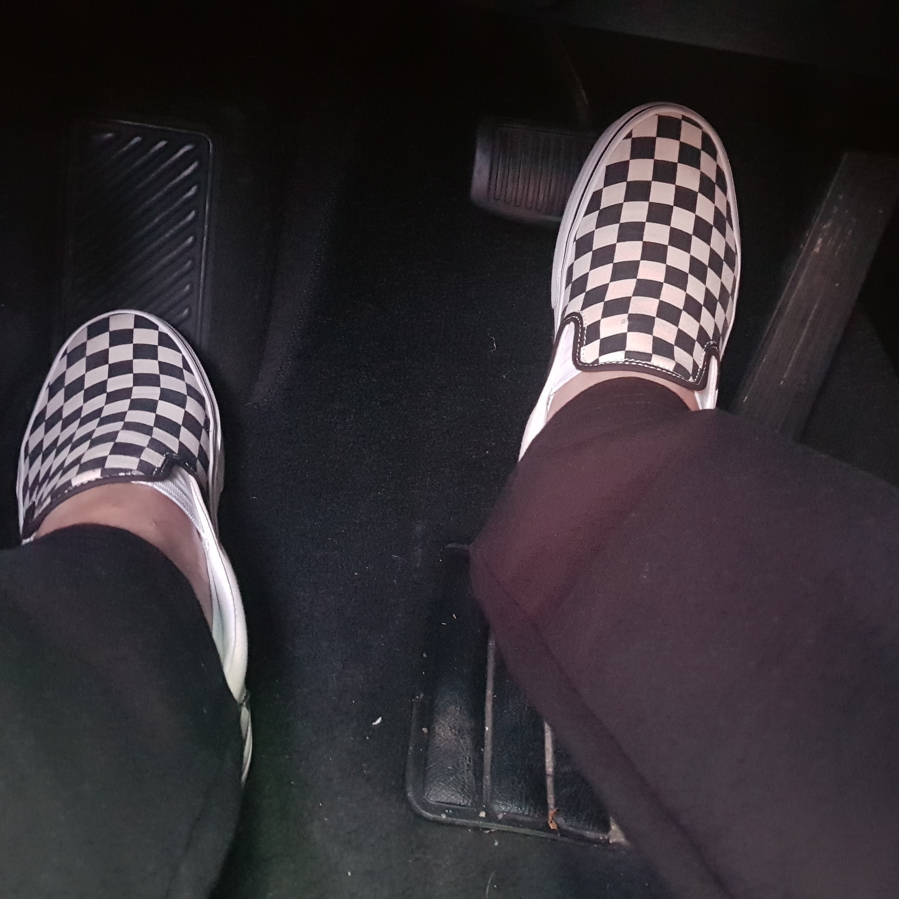 Vans Classic Slip-On Platform Checkerboard 착용 스타일