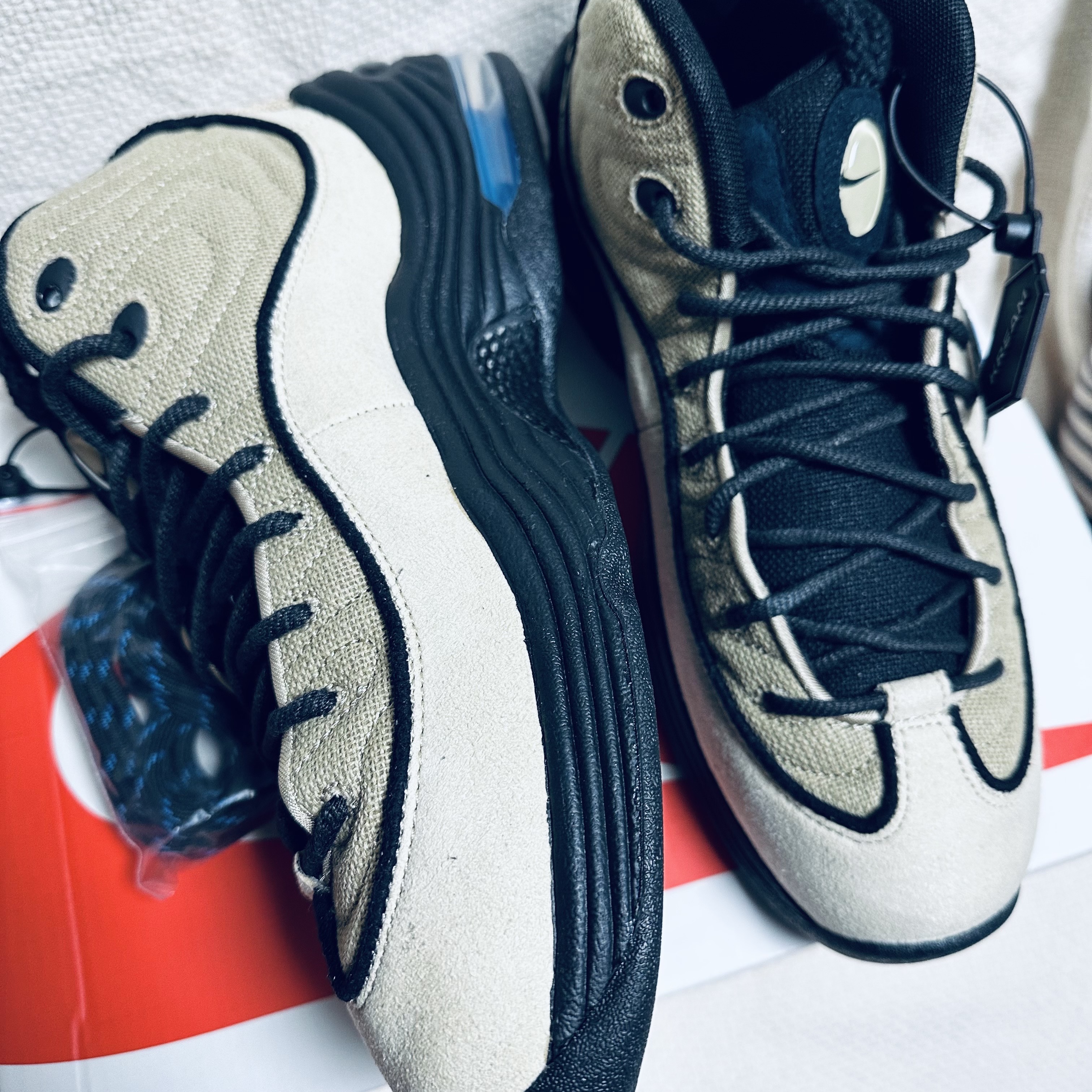 Nike x Stussy Air Penny II Rattan and Limestone 착용 스타일 - 4