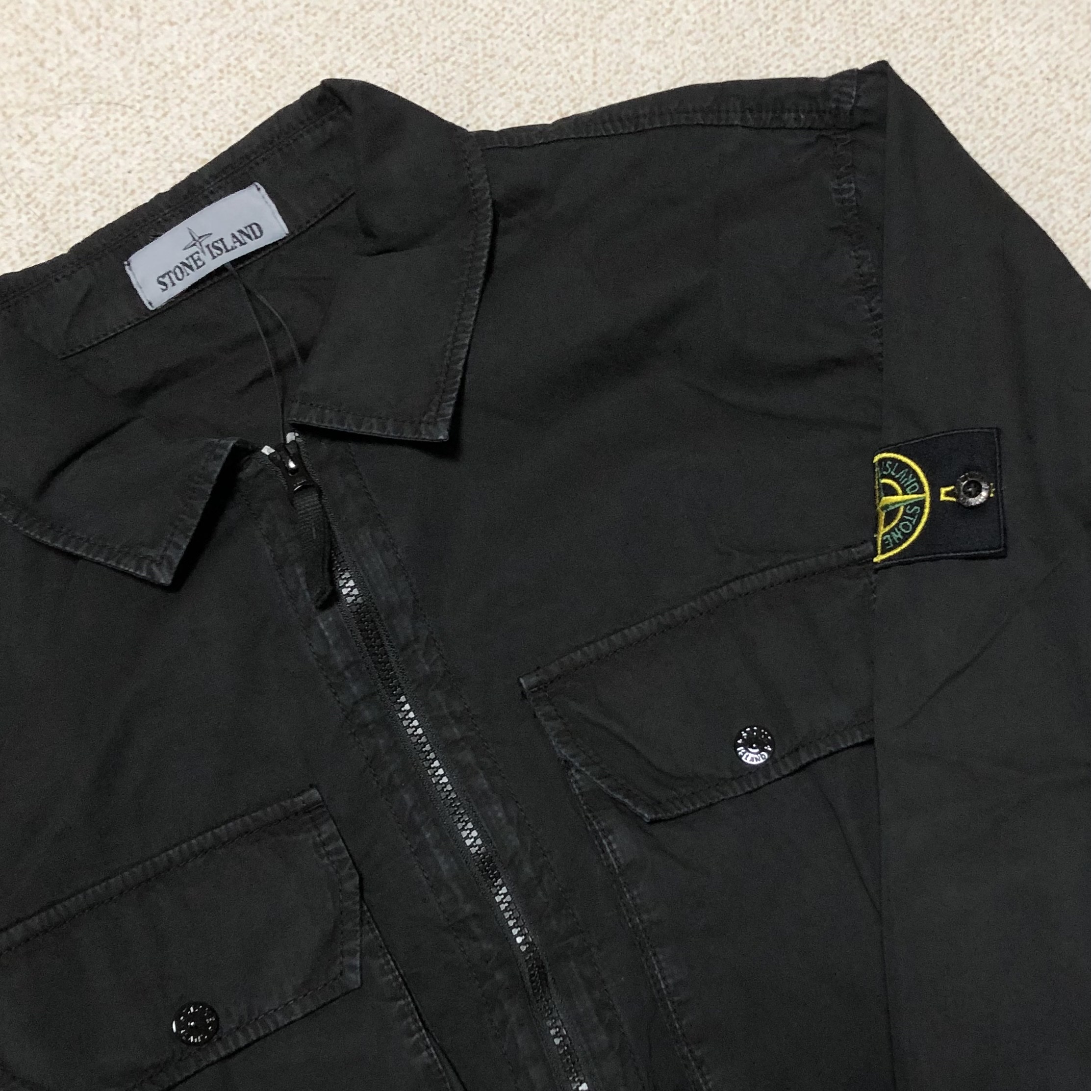 Stone Island 113WN T.CO+OLD Overshirt Black - 21FW 착용 스타일