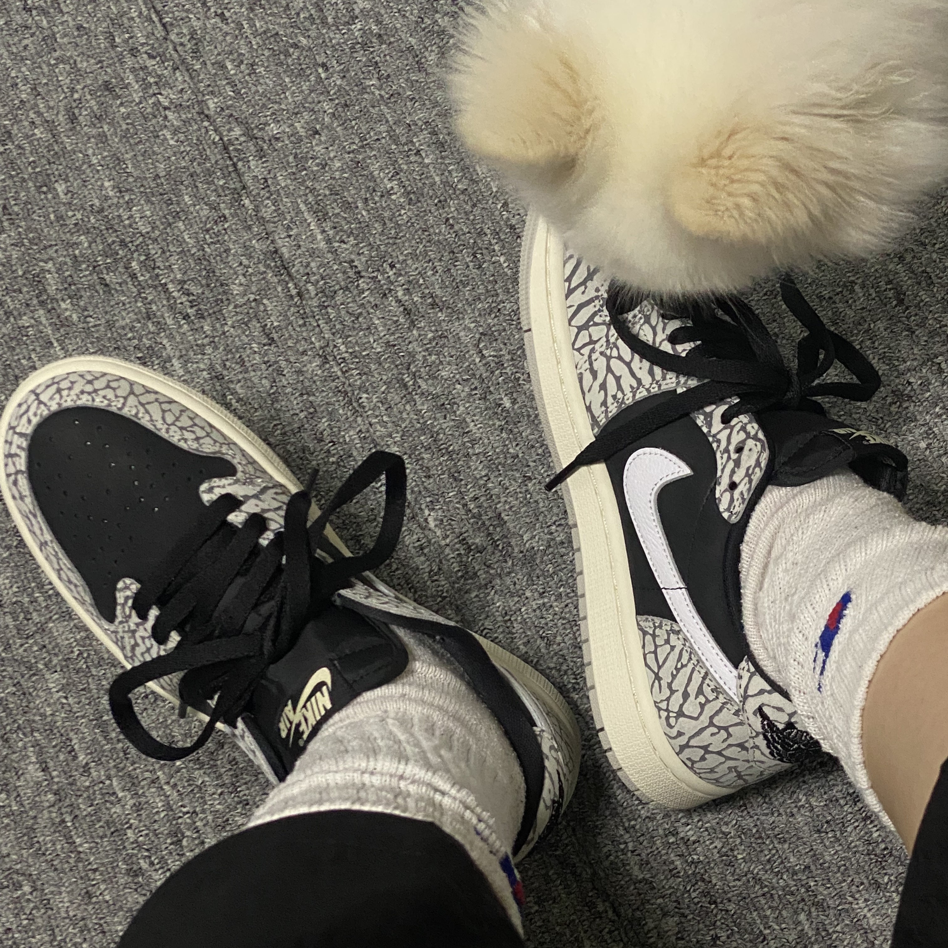 (W) Jordan 1 Retro Low OG Black Cement 착용 스타일