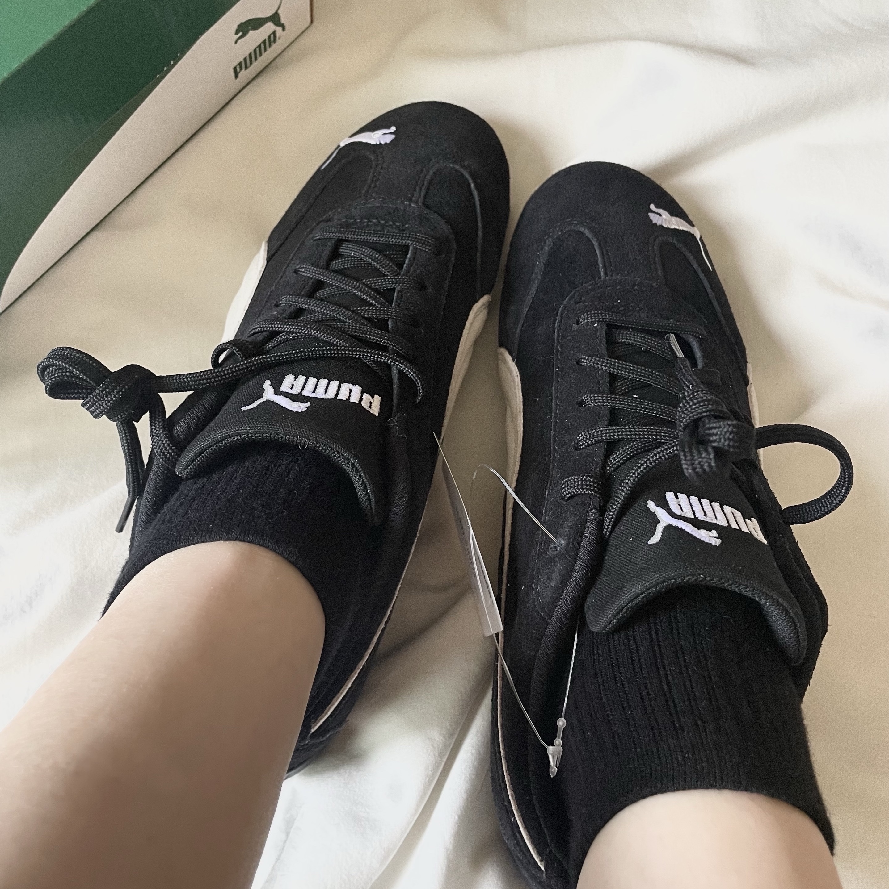 Puma Speedcat LS Black White 착용 스타일
