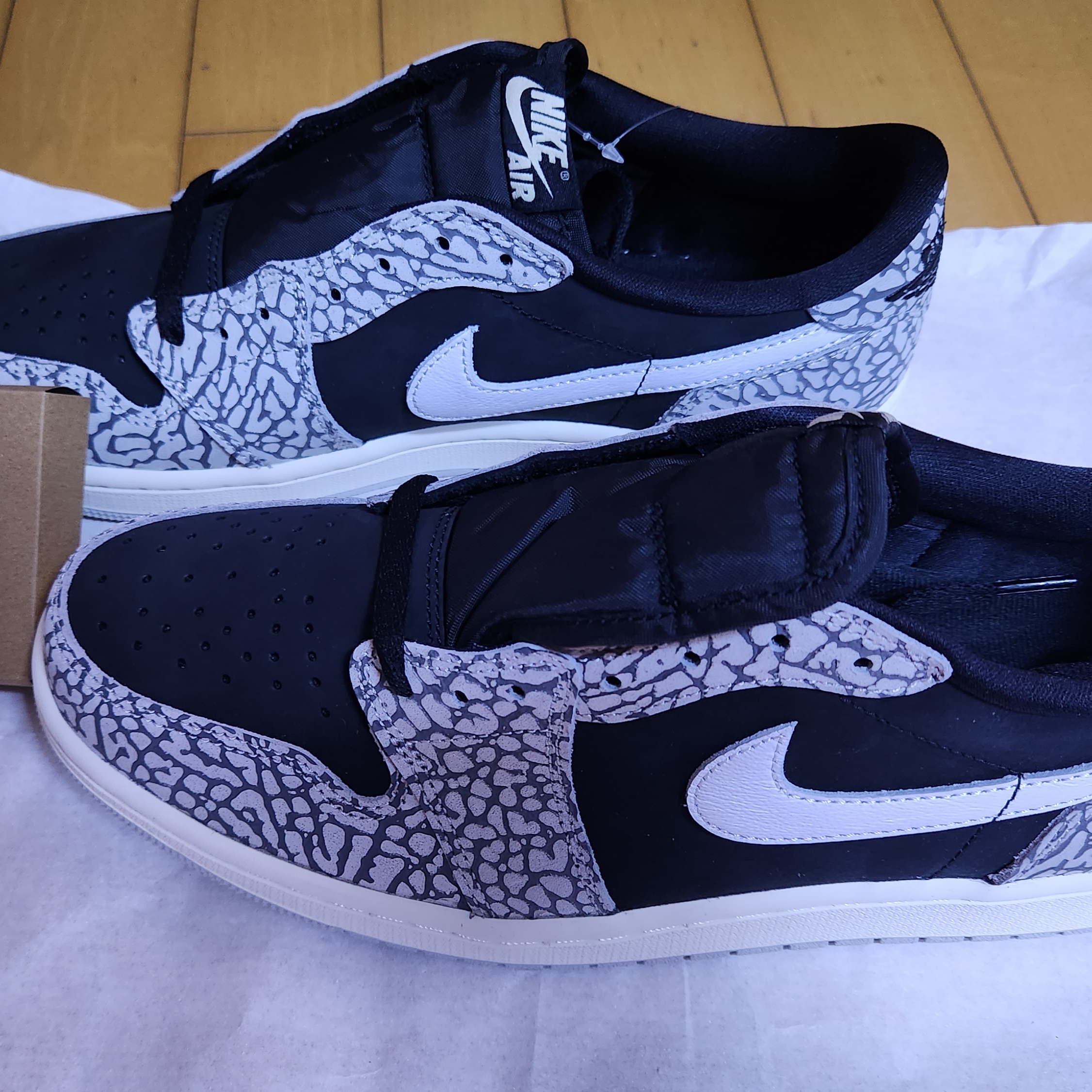 Jordan 1 Retro Low OG Black Cement 착용 스타일 - 3
