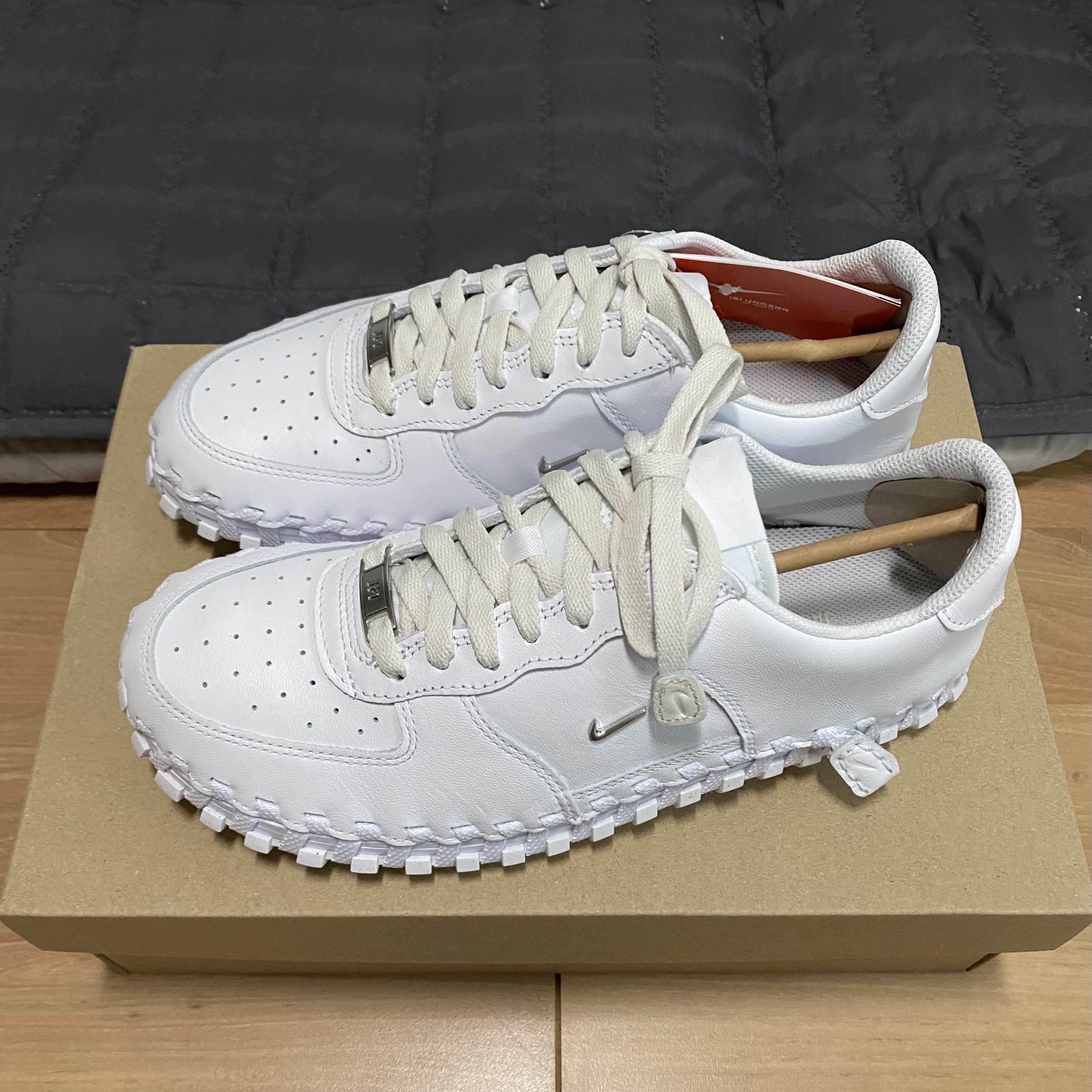 Nike x Jacquemus J Force 1 Low LX SP White 착용 스타일