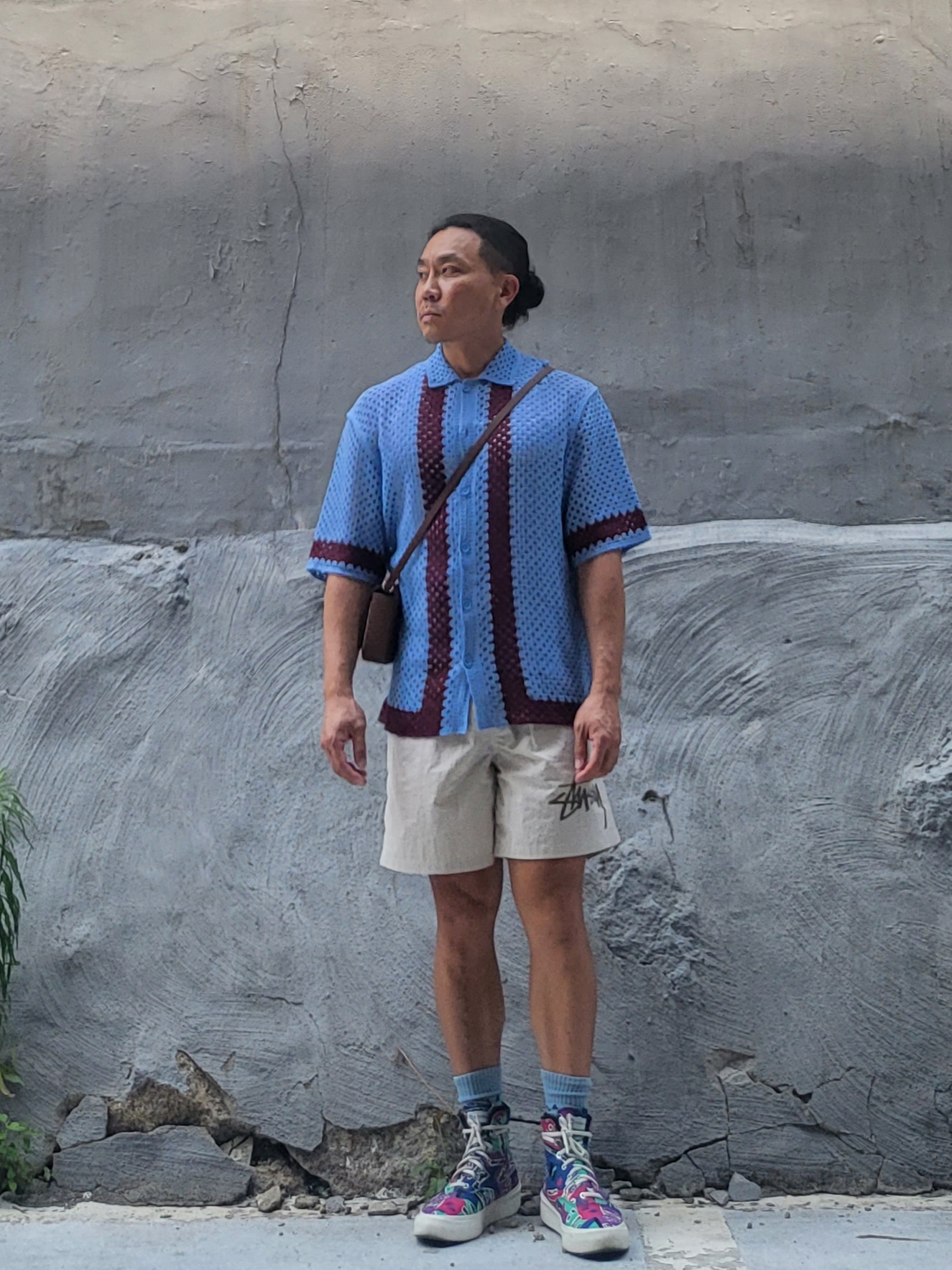 Stussy x Our Legacy Work Shop Water Shorts Taupe, Converse x Fear of God Essentials Skid Grip Hi 착용 스타일 - 2