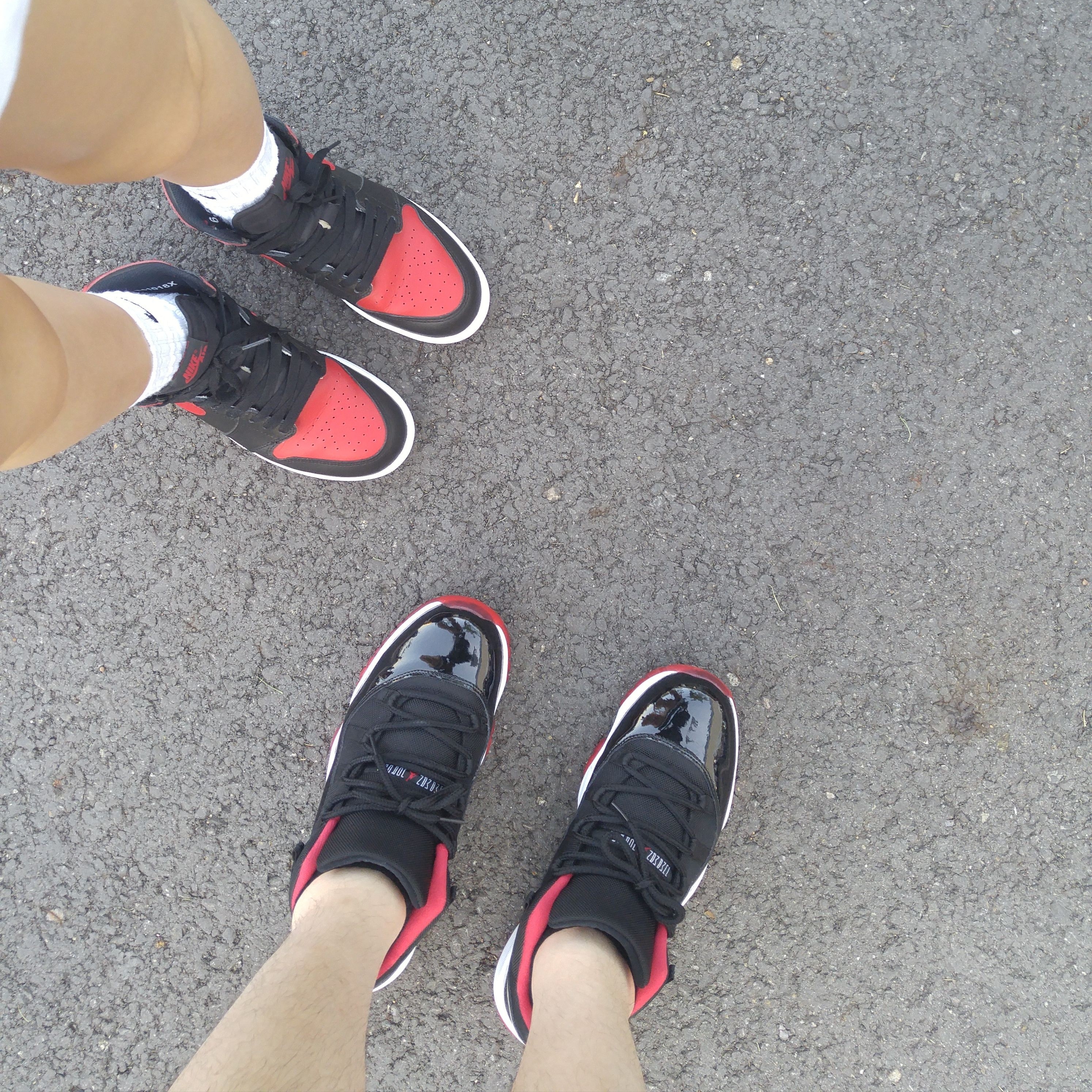 Jordan 1 Retro High OG Bred Banned 2016, (GS) Jordan 1 Retro High OG Bred Banned 2016 착용 스타일 - 1