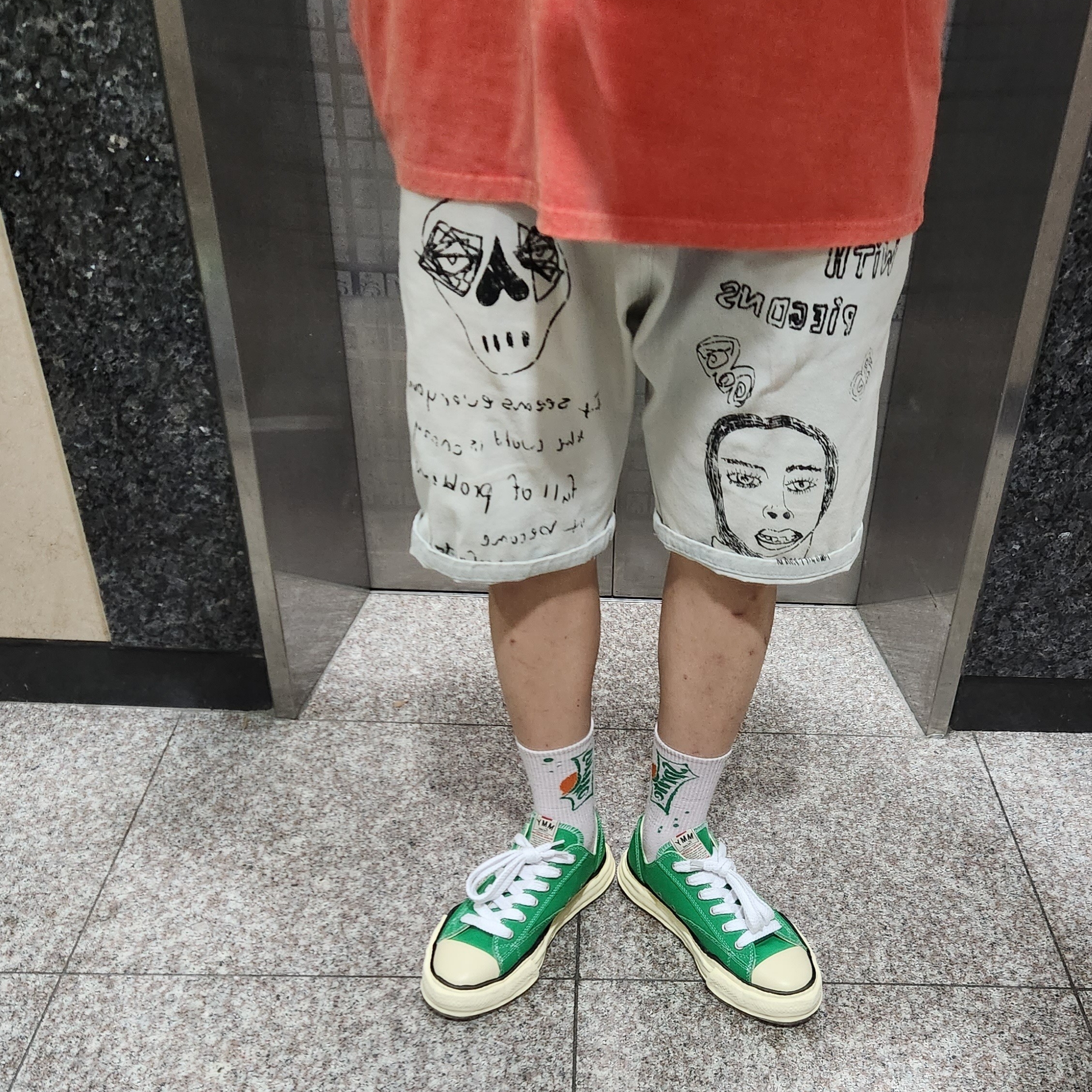 Maison Mihara Yasuhiro Peterson VL OG Sole Canvas Low-top Sneakers Green 착용 스타일 - 5