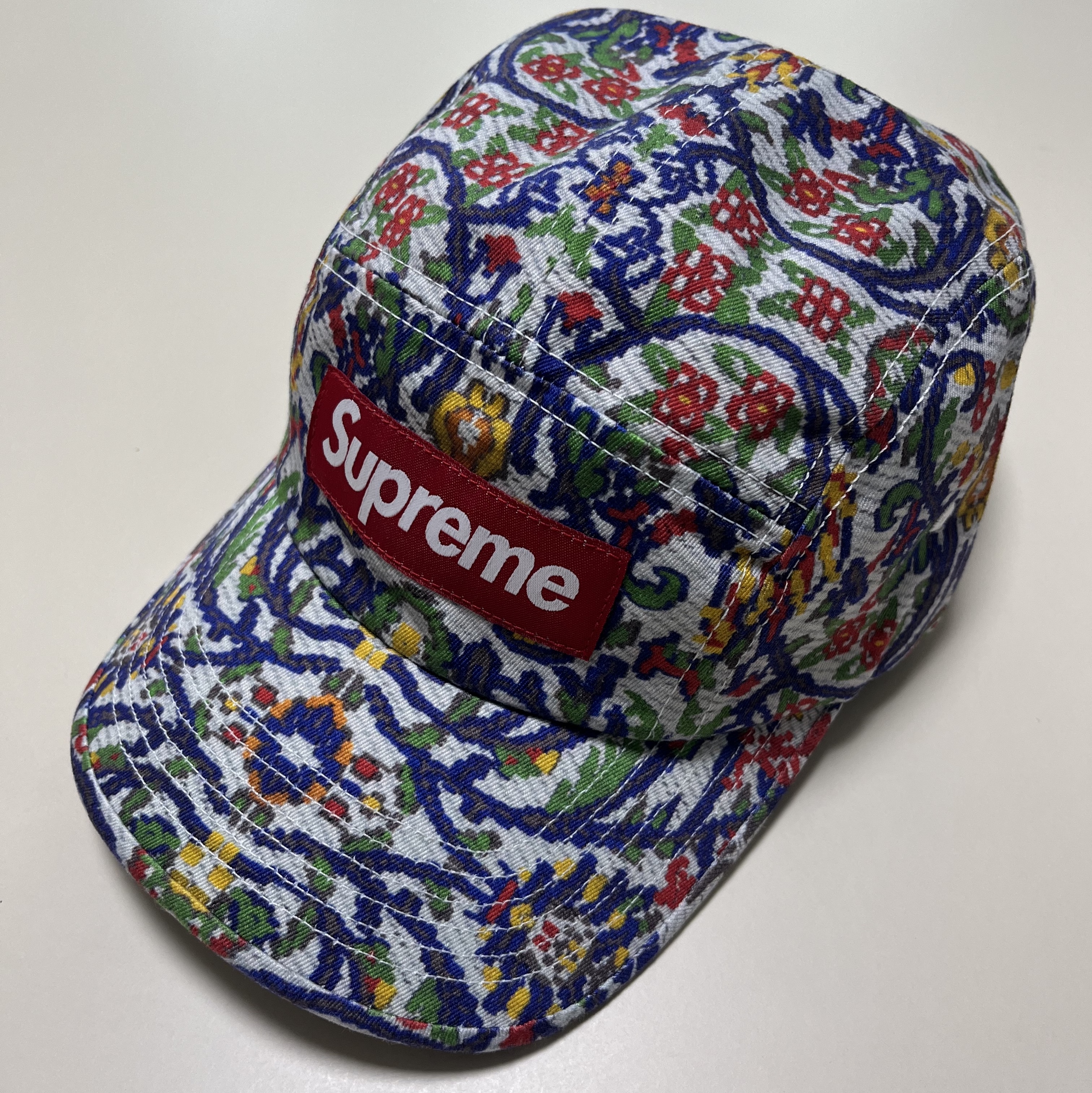 Supreme Washed Chino Twill Camp Cap Tapestry - 23SS 착용 스타일