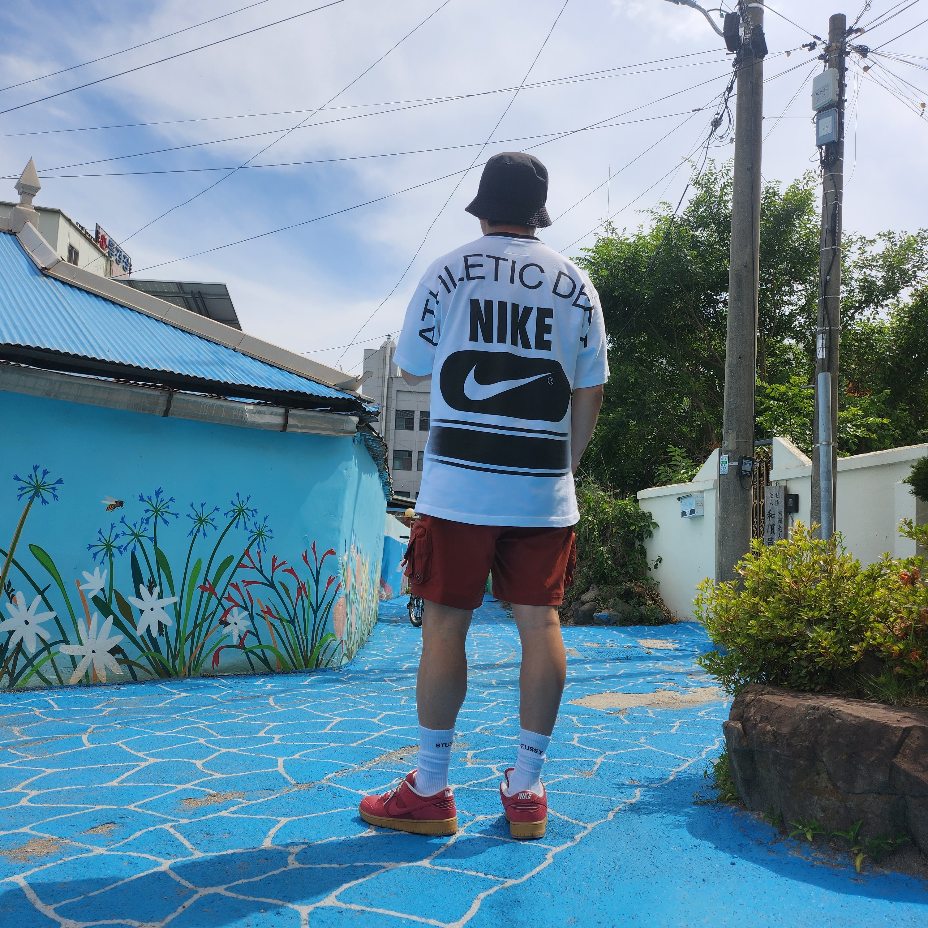 Nike Futura Corduroy Bucket Black, Nike ACG Cargo Shorts Redstone - Asia 착용 스타일 - 3