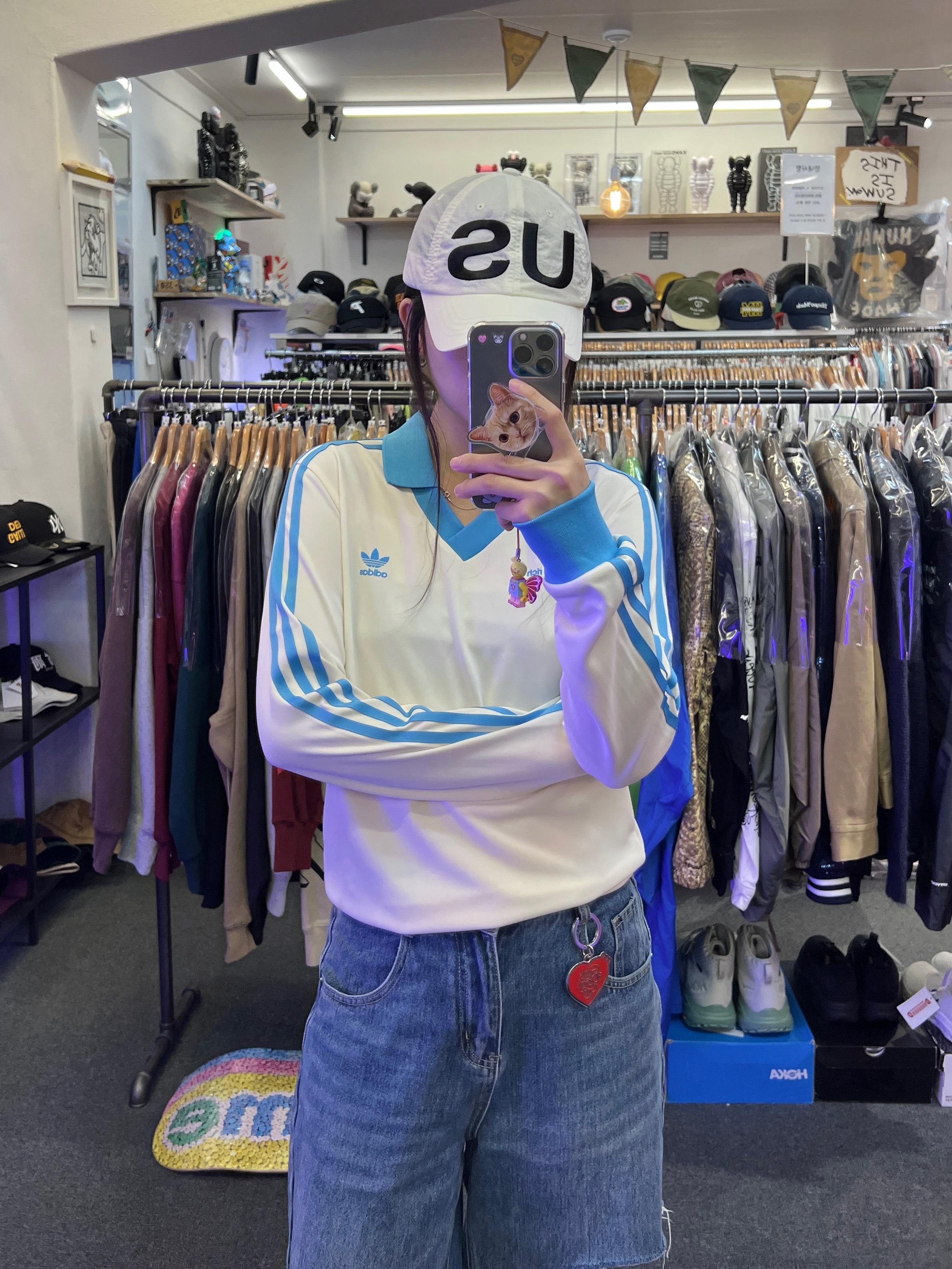 (W) Adidas x Sporty & Rich Long Sleeve Football Jersey Cream White - KR Sizing 착용 스타일 - 2