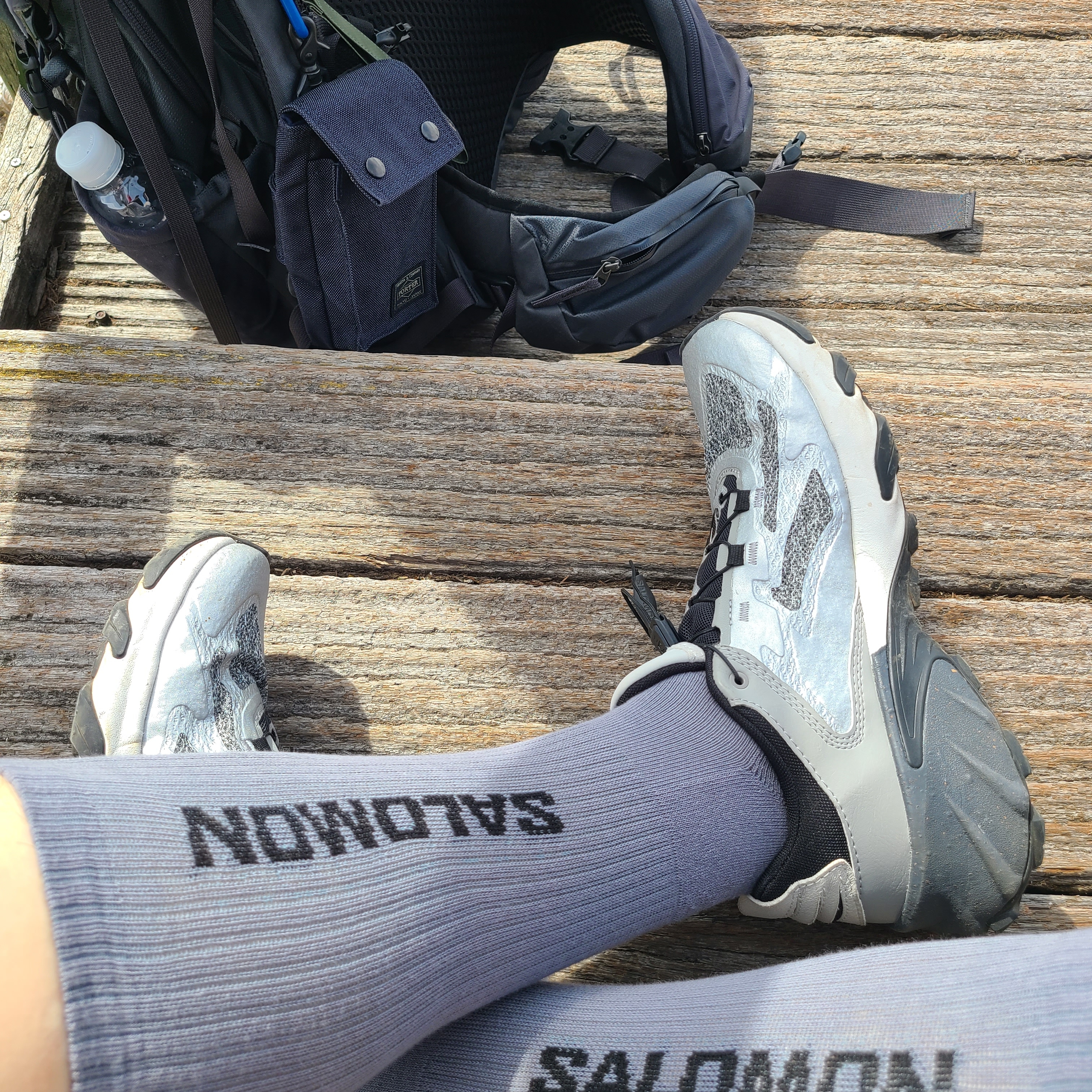 Salomon Speedverse PRG Silver Frost Grey Lunar Rock 착용 스타일 - 1