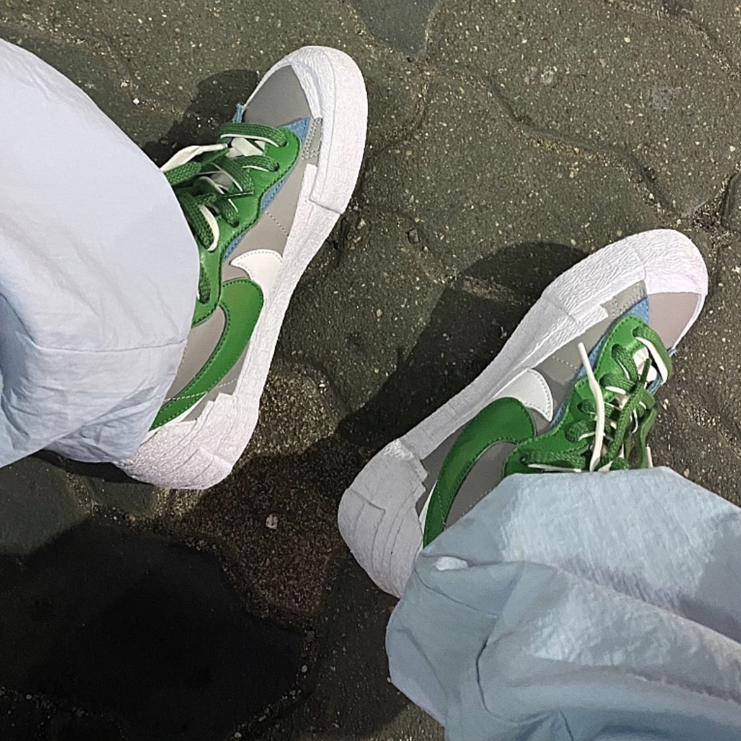Nike x Sacai Blazer Low Classic Green 착용 스타일