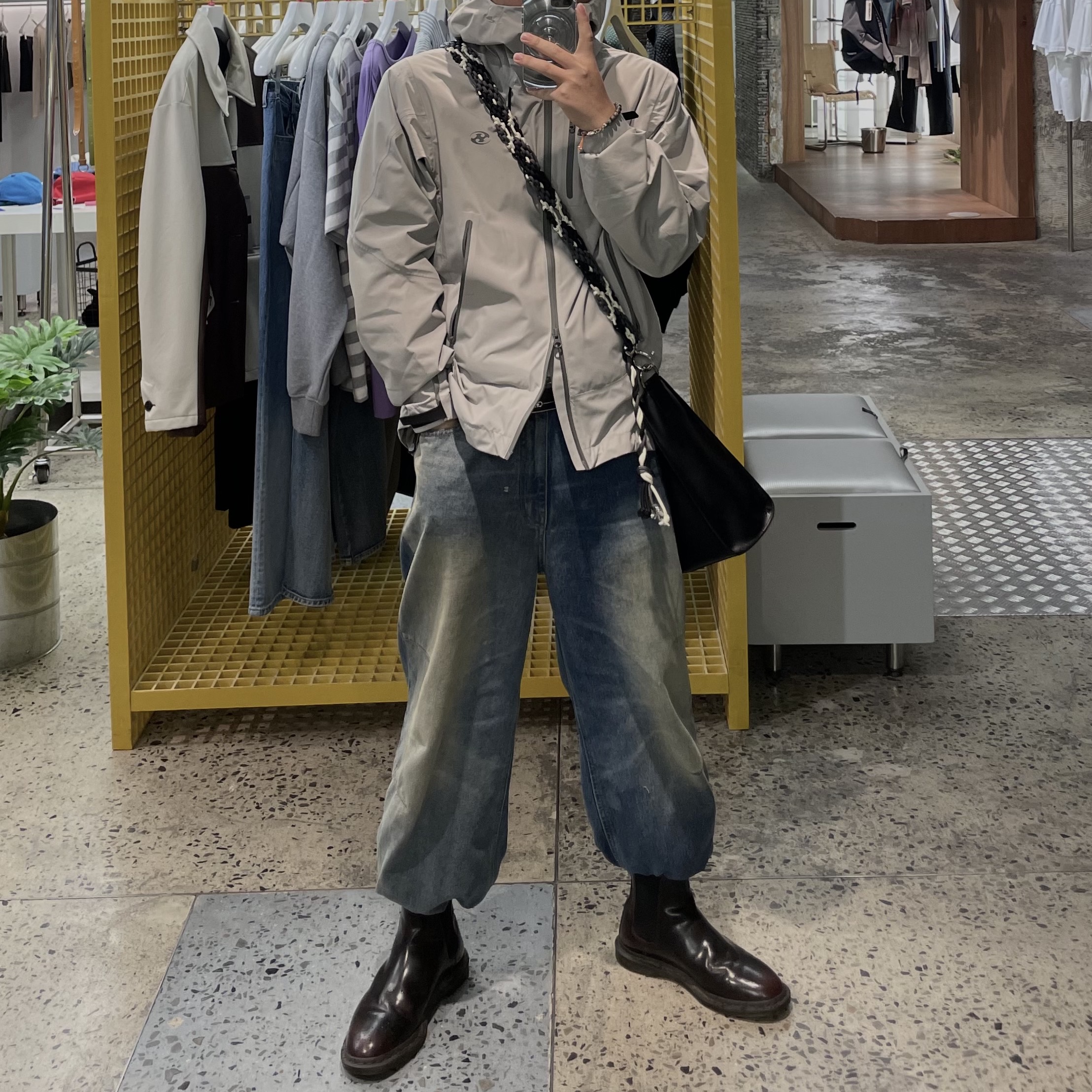Sansan Gear Windblock Jacket Grey - 23SS 착용 스타일 - 1