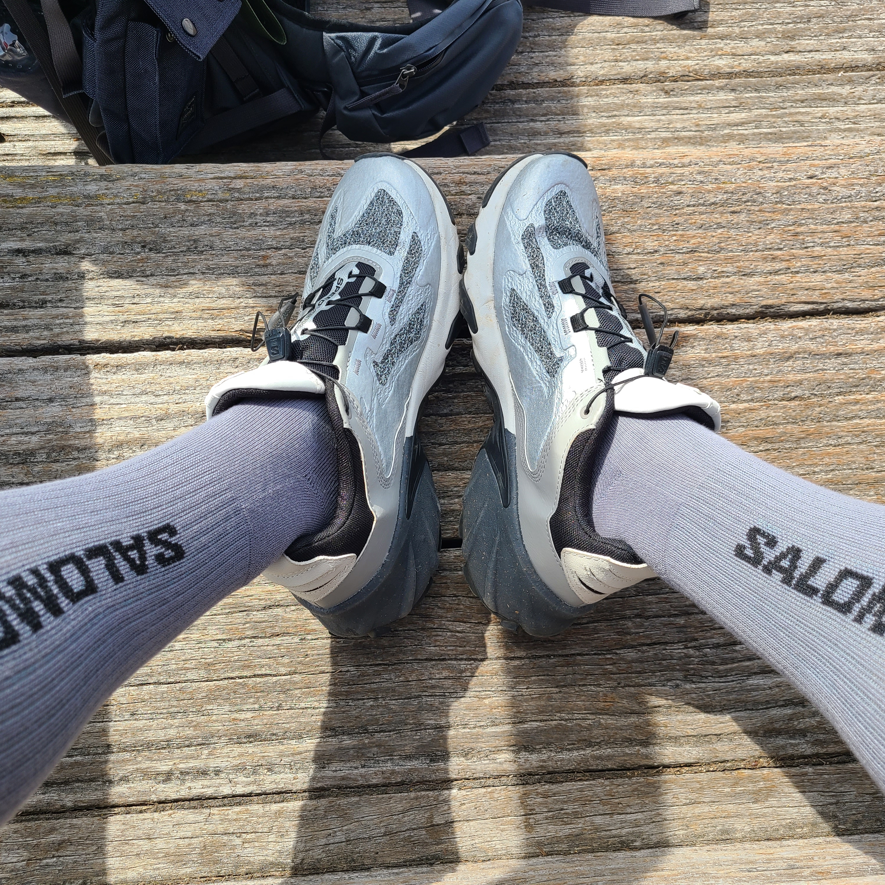Salomon Speedverse PRG Silver Frost Grey Lunar Rock 착용 스타일 - 2