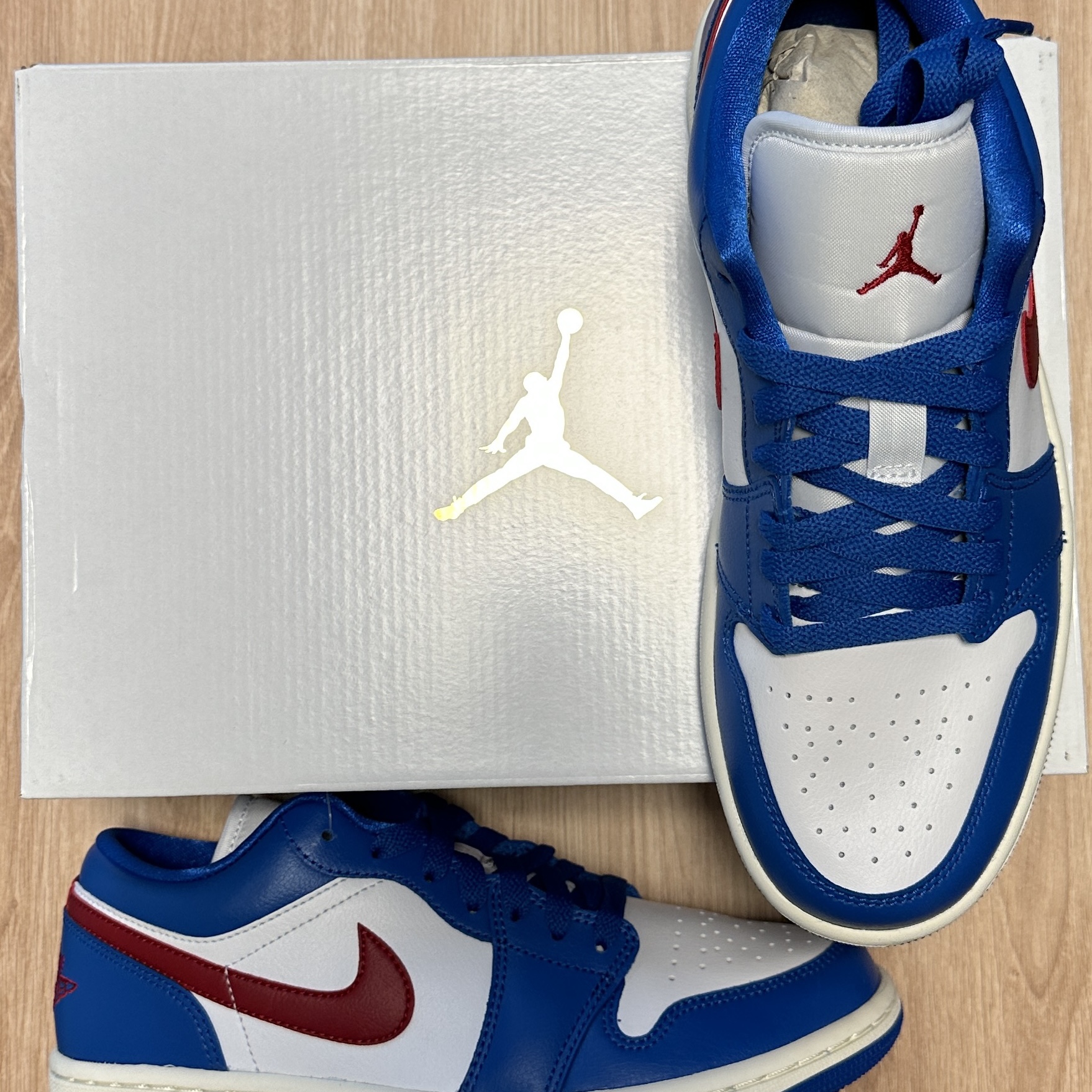 (W) Jordan 1 Low Sport Blue Gym Red 착용 스타일