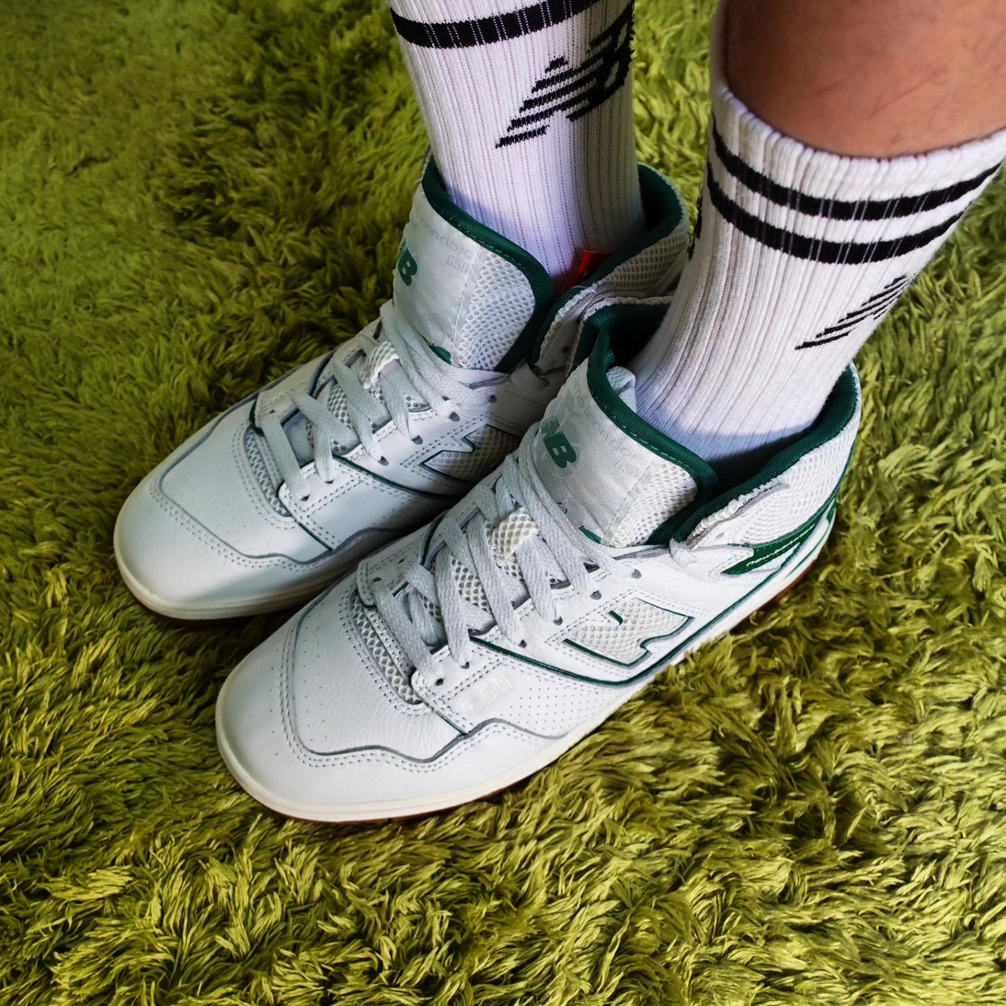New Balance x Aime Leon Dore 650R White Green 착용 스타일 - 1