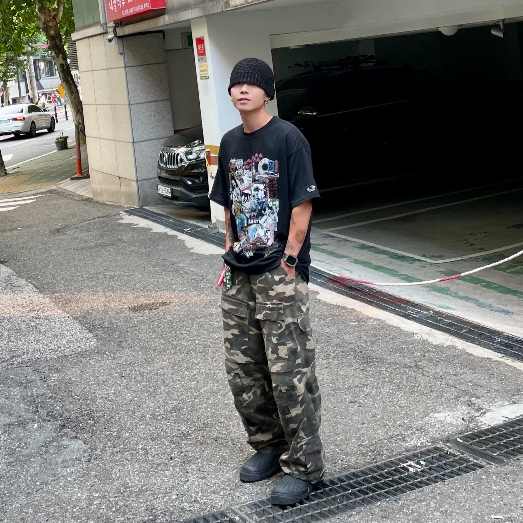 Project G/R Tactical Cargo Pants Camo 착용 스타일